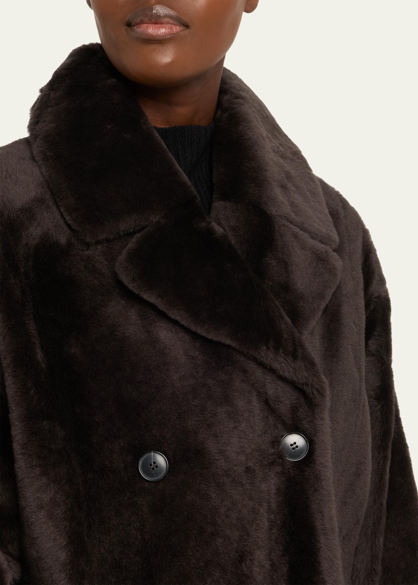 Yves Salomon Lacon Double-Breasted Shearling Coat - Bergdorf Goodman