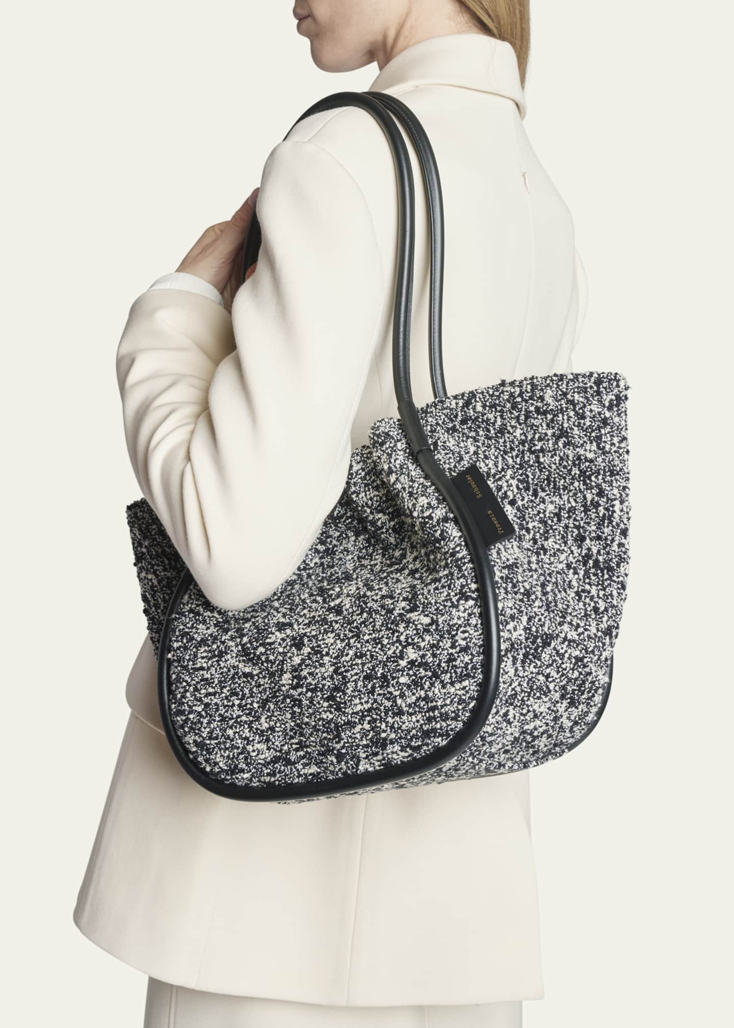 Proenza Schouler Large Ruched Tweed Tote Bag
