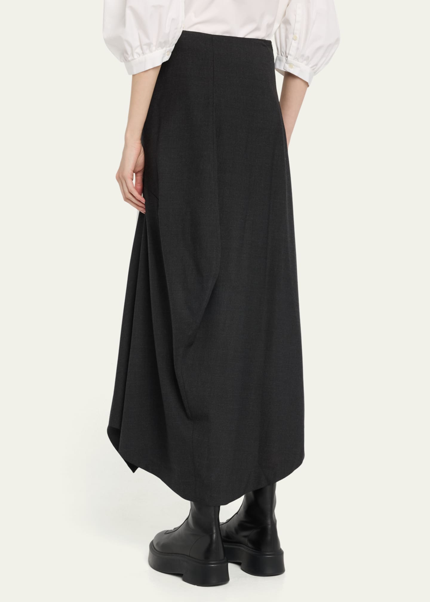 ASHLYN Murphy Long Saddle Skirt with Pleated Panel - Bergdorf Goodman