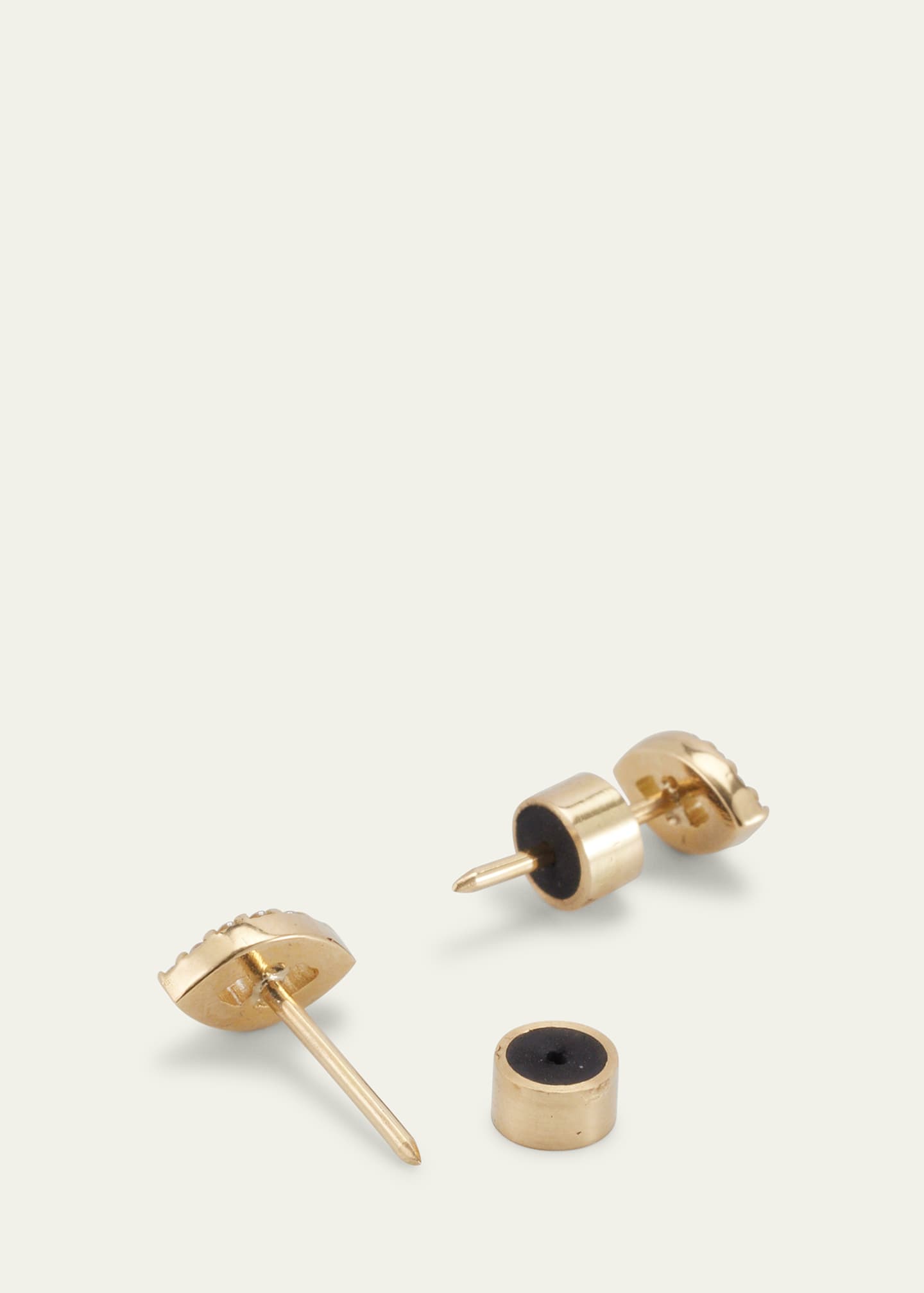 ILEANA MAKRI 18K Gold Kitten Eye Stud Earrings with Diamonds Image 4 of 4