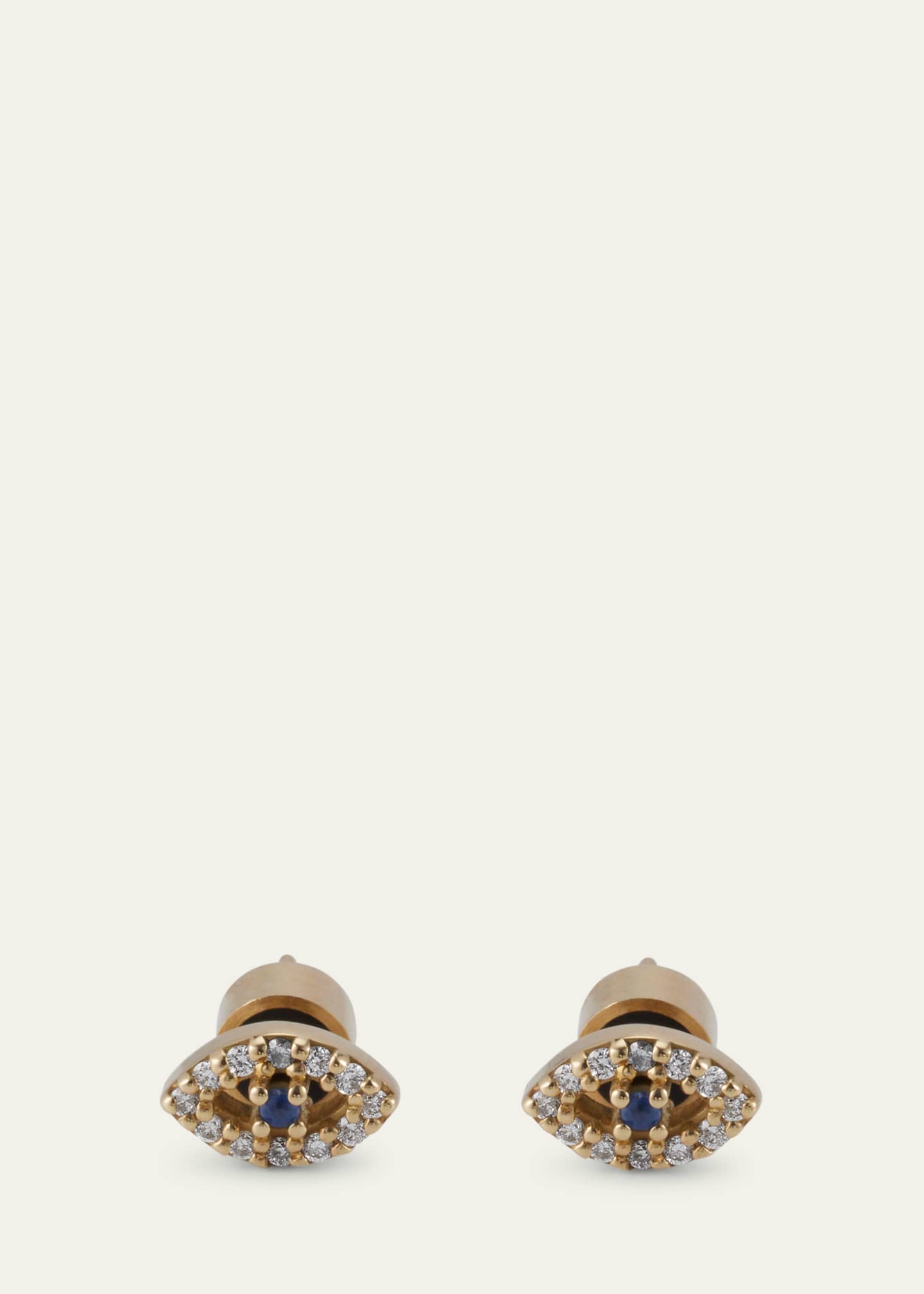 ILEANA MAKRI Blue Sapphire and Diamond Kitten Eye Stud Earrings Image 3 of 4