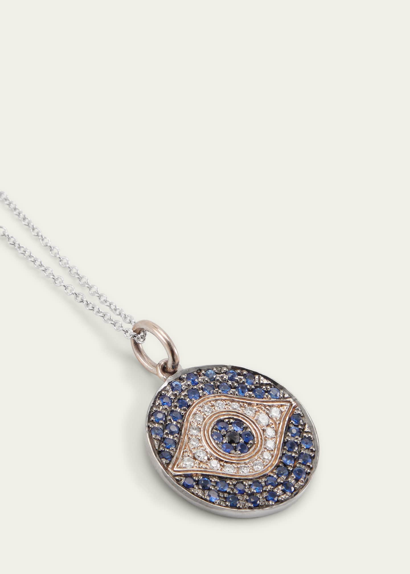ILEANA MAKRI Little Dawn Blue Sapphire and Diamond 18K White Gold Necklace Image 3 of 4