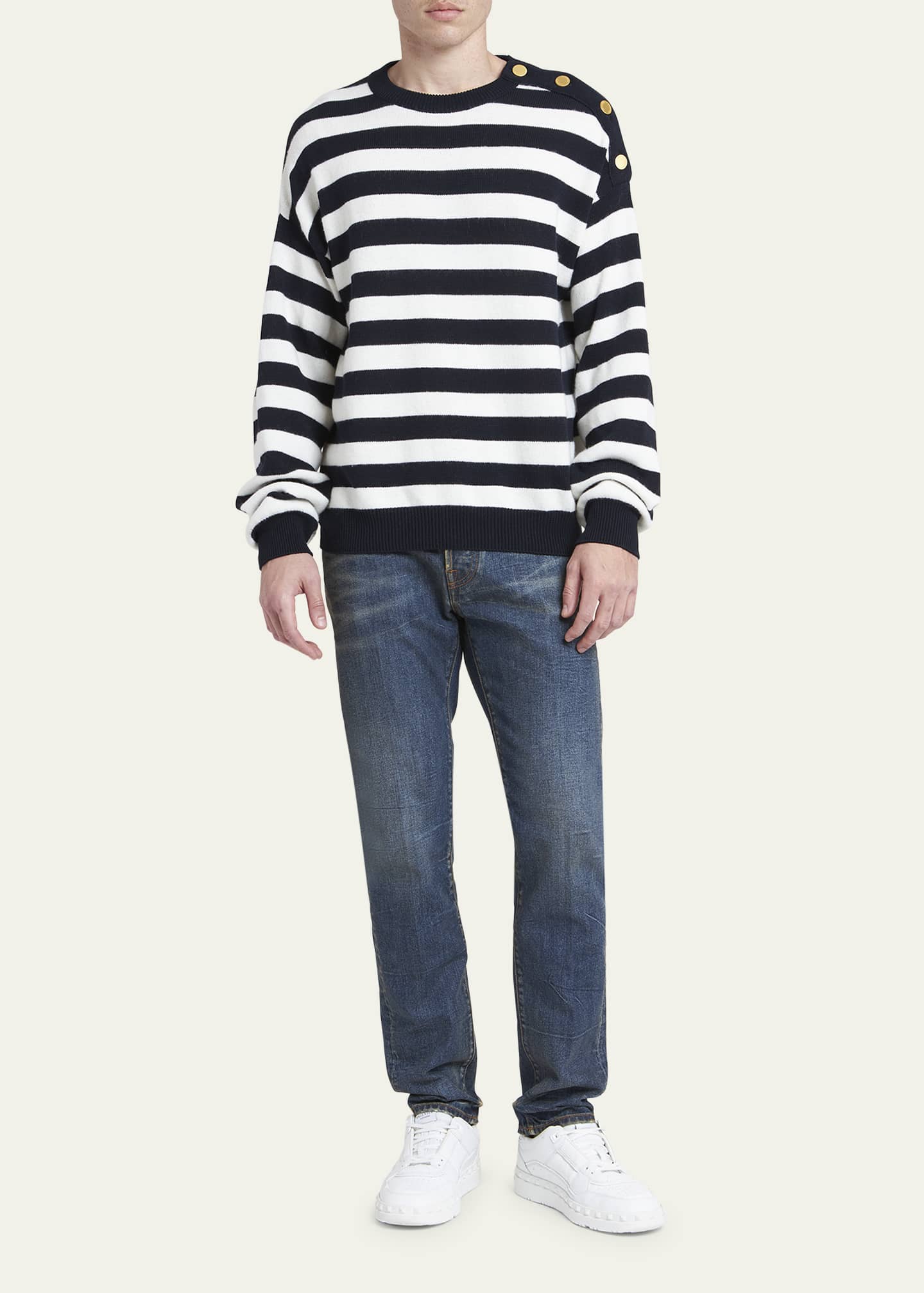 Valentino Garavani Men's Block Stripe Sweater Image 2 of 5