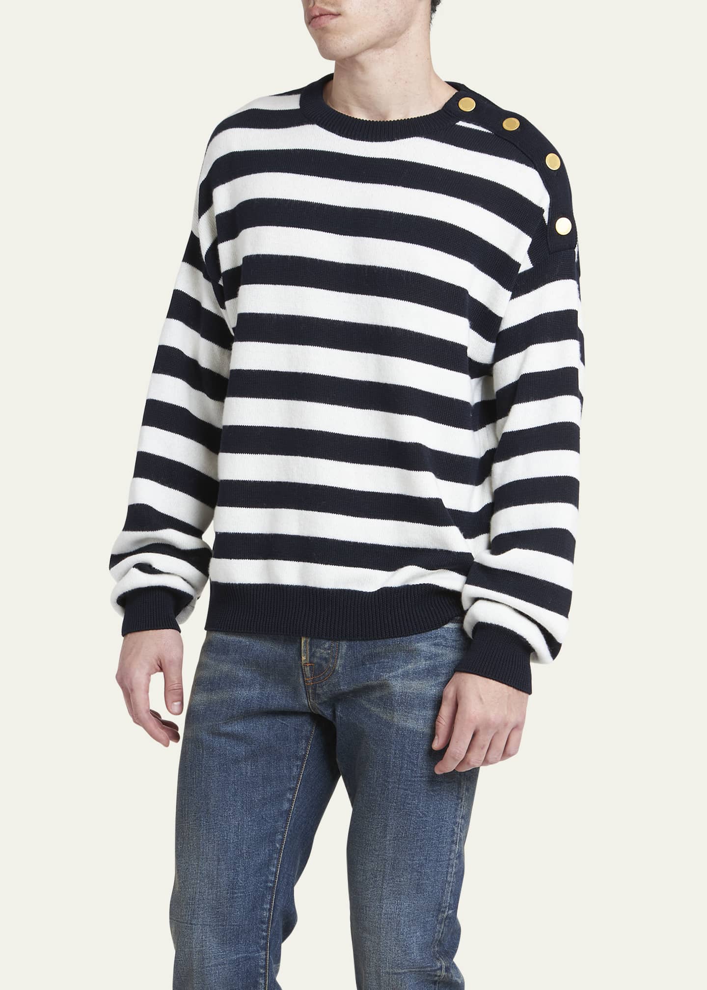 Valentino Garavani Men's Block Stripe Sweater Image 4 of 5