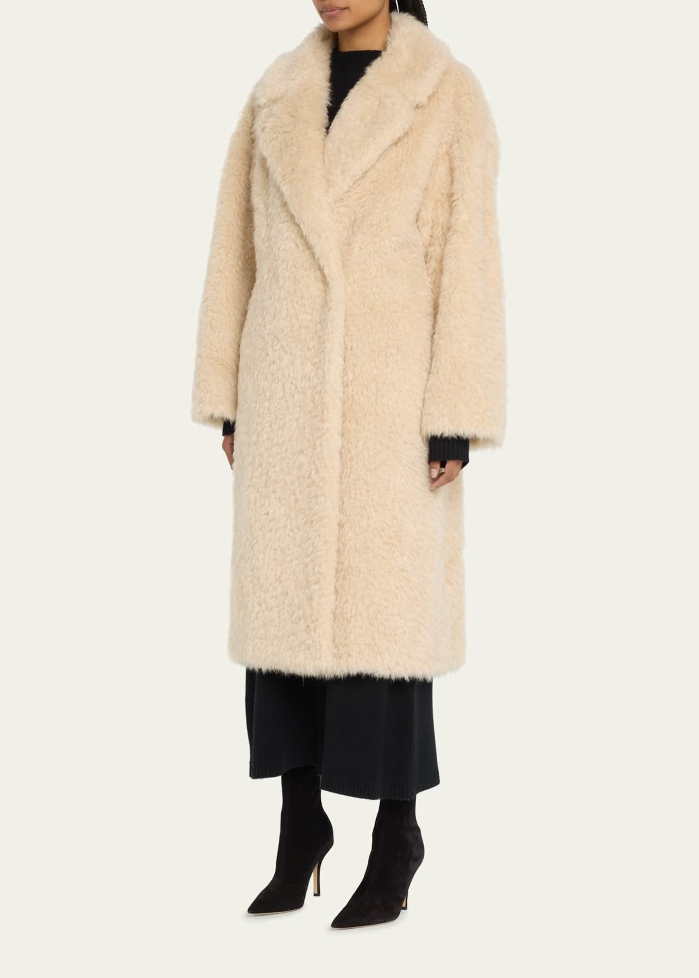 Nicole Long Faux Fur Coat - Off White – Frankie Shop Europe