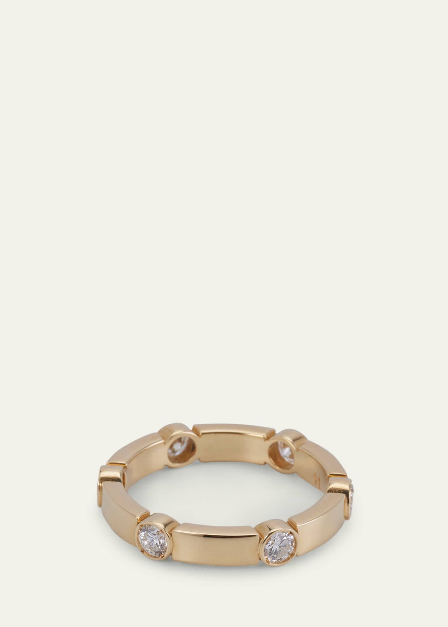 ILEANA MAKRI 18K Yellow Gold Stepping Stones Stream Ring with Diamonds Image 3 of 4