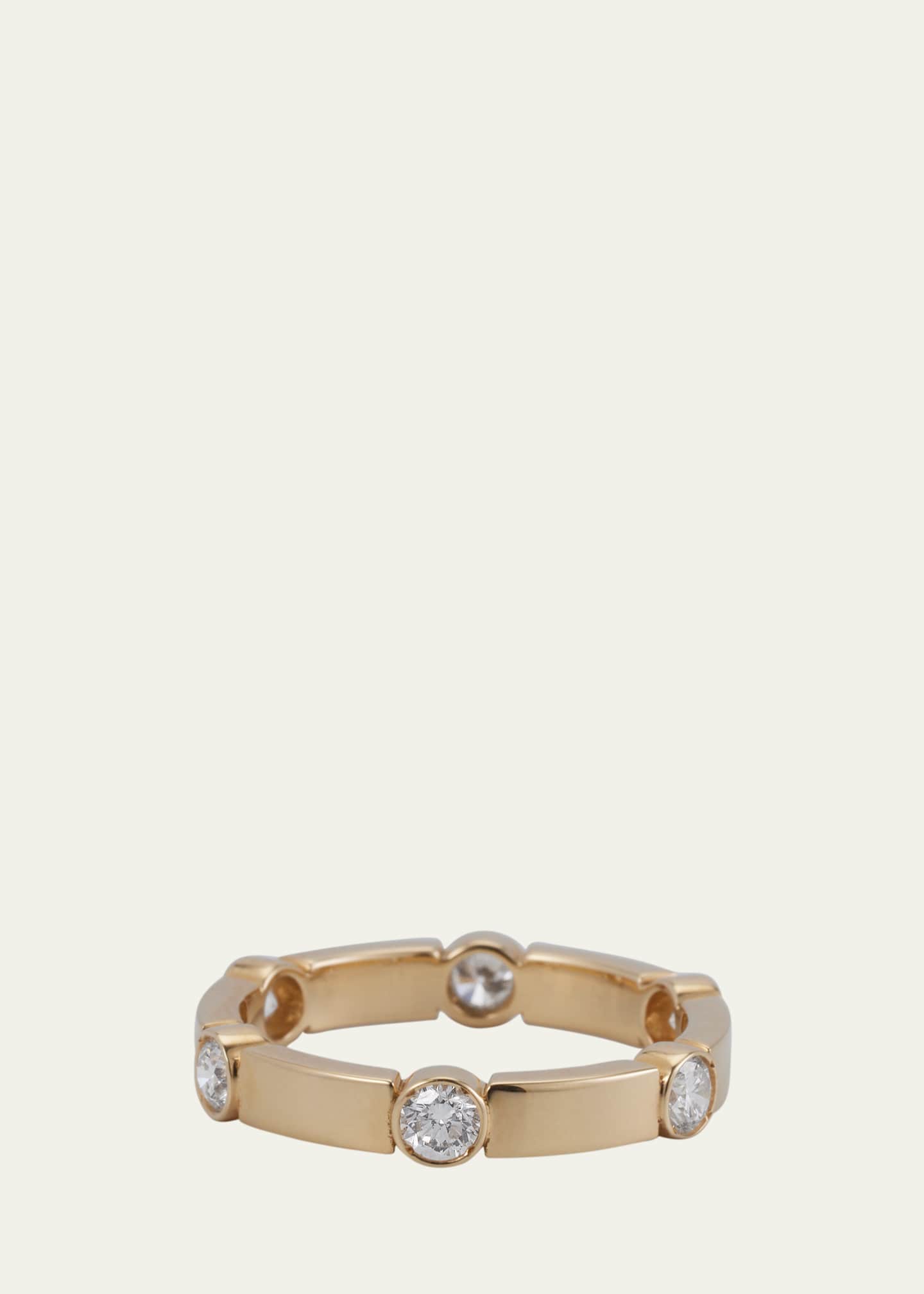 ILEANA MAKRI 18K Yellow Gold Stepping Stones Stream Ring with Diamonds Image 1 of 4