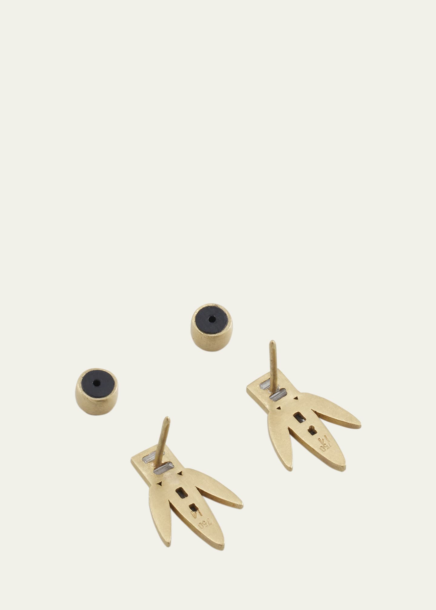 ILEANA MAKRI Baguette Diamond Grass Straw Earrings in 18K Yellow Gold Image 4 of 4