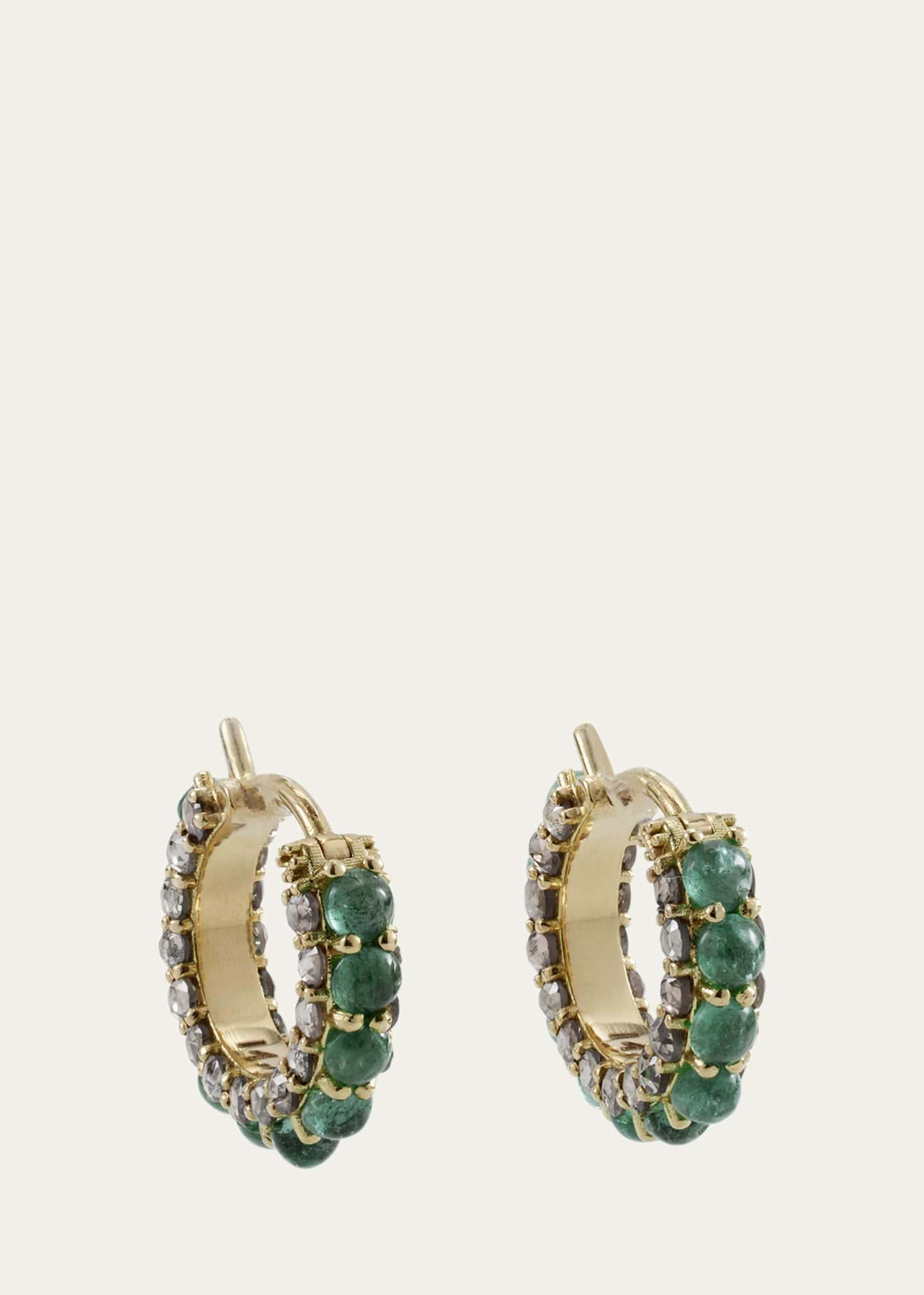 ILEANA MAKRI 18K Yellow Gold Emerald Streamflow Hoop Earrings Bergdorf Goodman