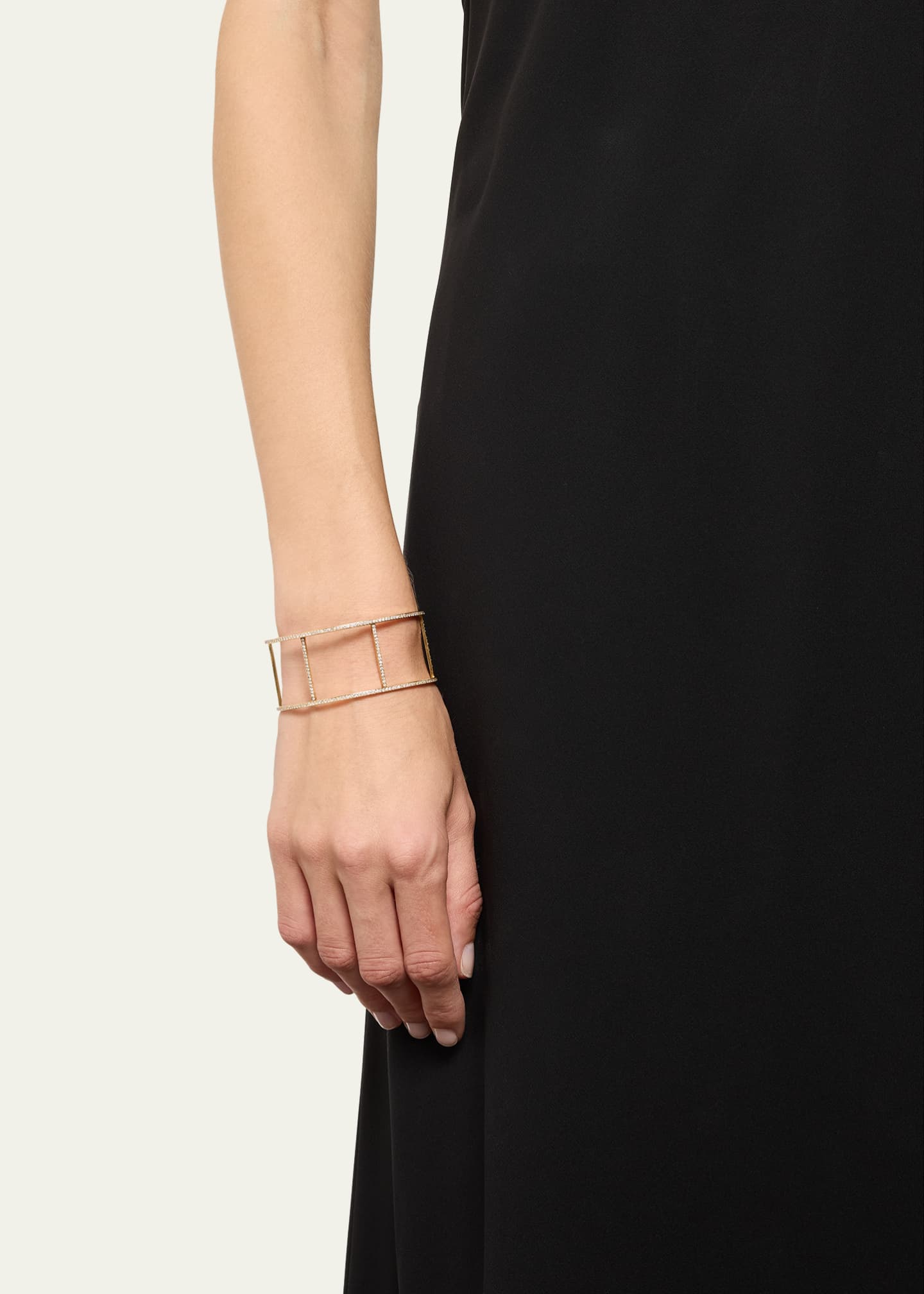 ILEANA MAKRI 18K Yellow Gold Wire Cuff with Diamonds Image 2 of 4
