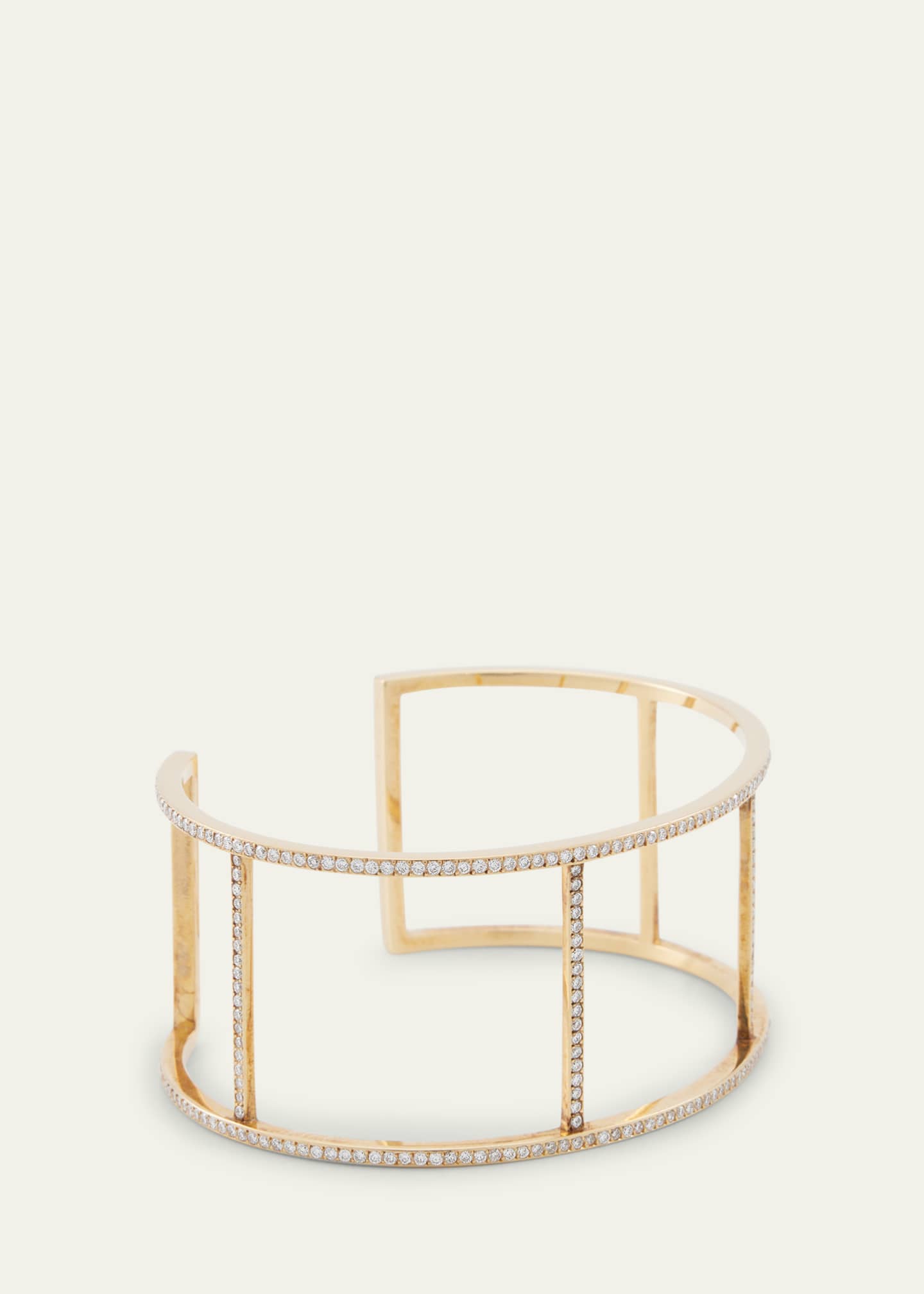 ILEANA MAKRI 18K Yellow Gold Wire Cuff with Diamonds Image 3 of 4