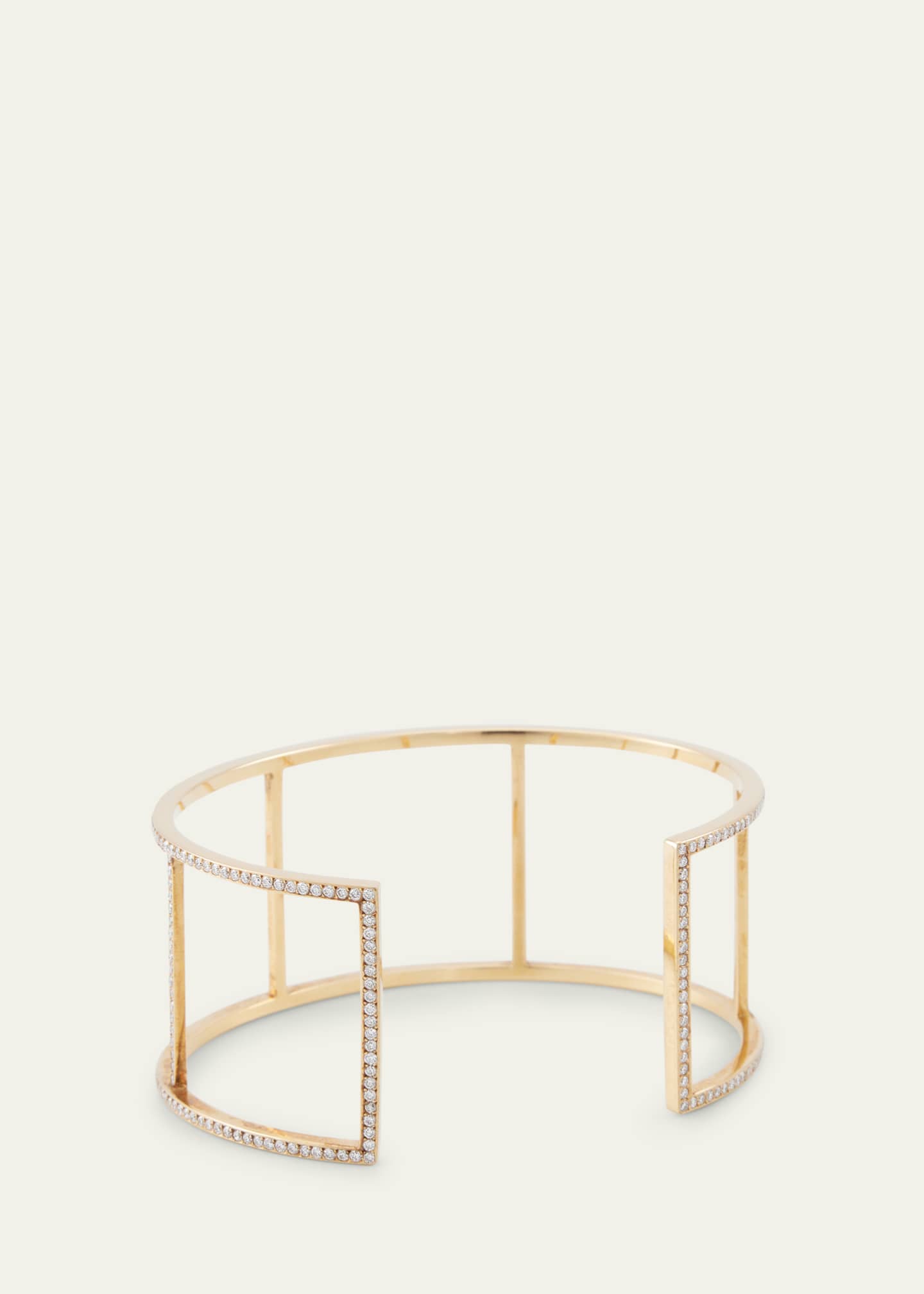 ILEANA MAKRI 18K Yellow Gold Wire Cuff with Diamonds Image 4 of 4