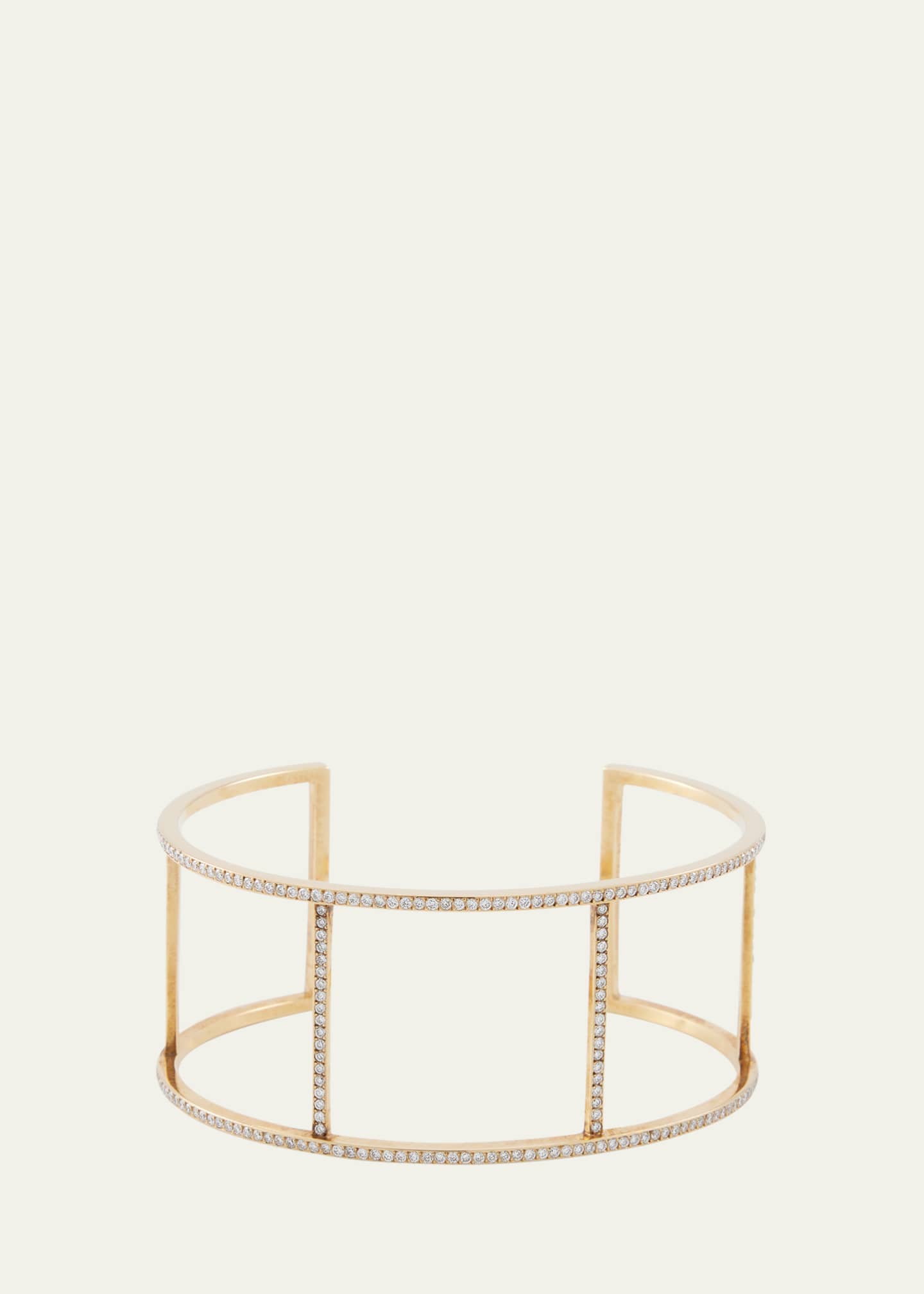 ILEANA MAKRI 18K Yellow Gold Wire Cuff with Diamonds Image 1 of 4