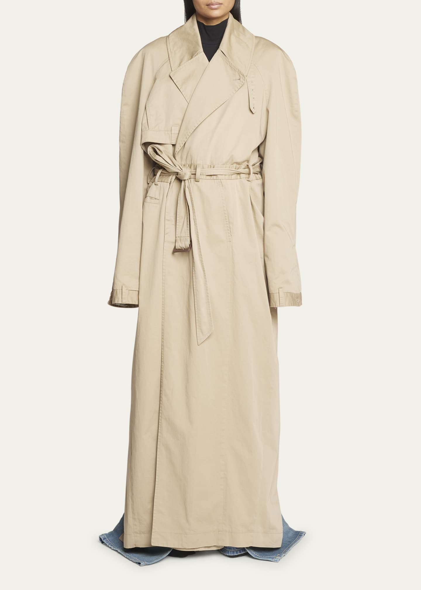 Balenciaga Deconstructed Trench Coat with Tie Belt - Bergdorf Goodman