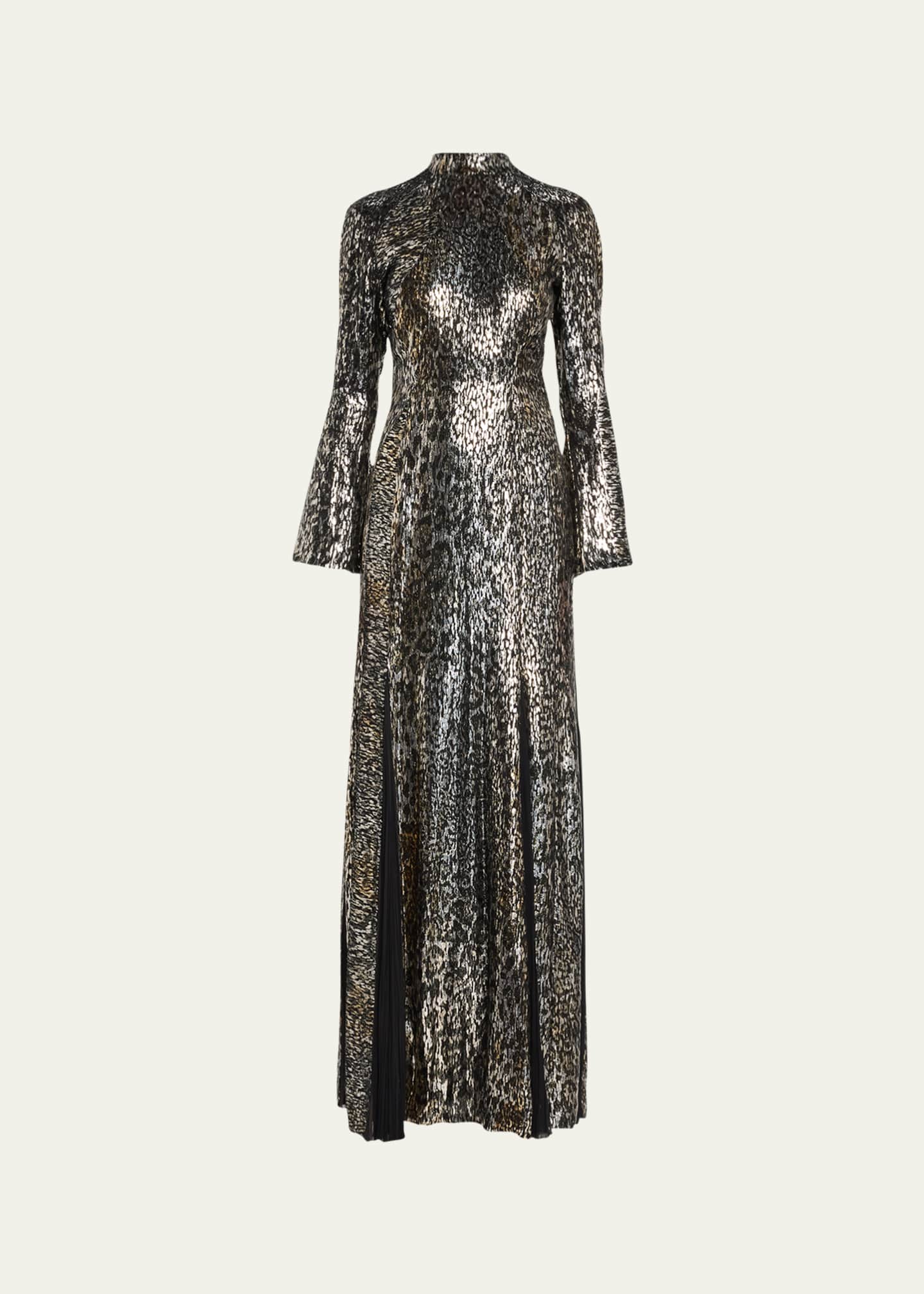 J. Mendel Velvet Silk Hand Pleated Godet Gown - Bergdorf Goodman