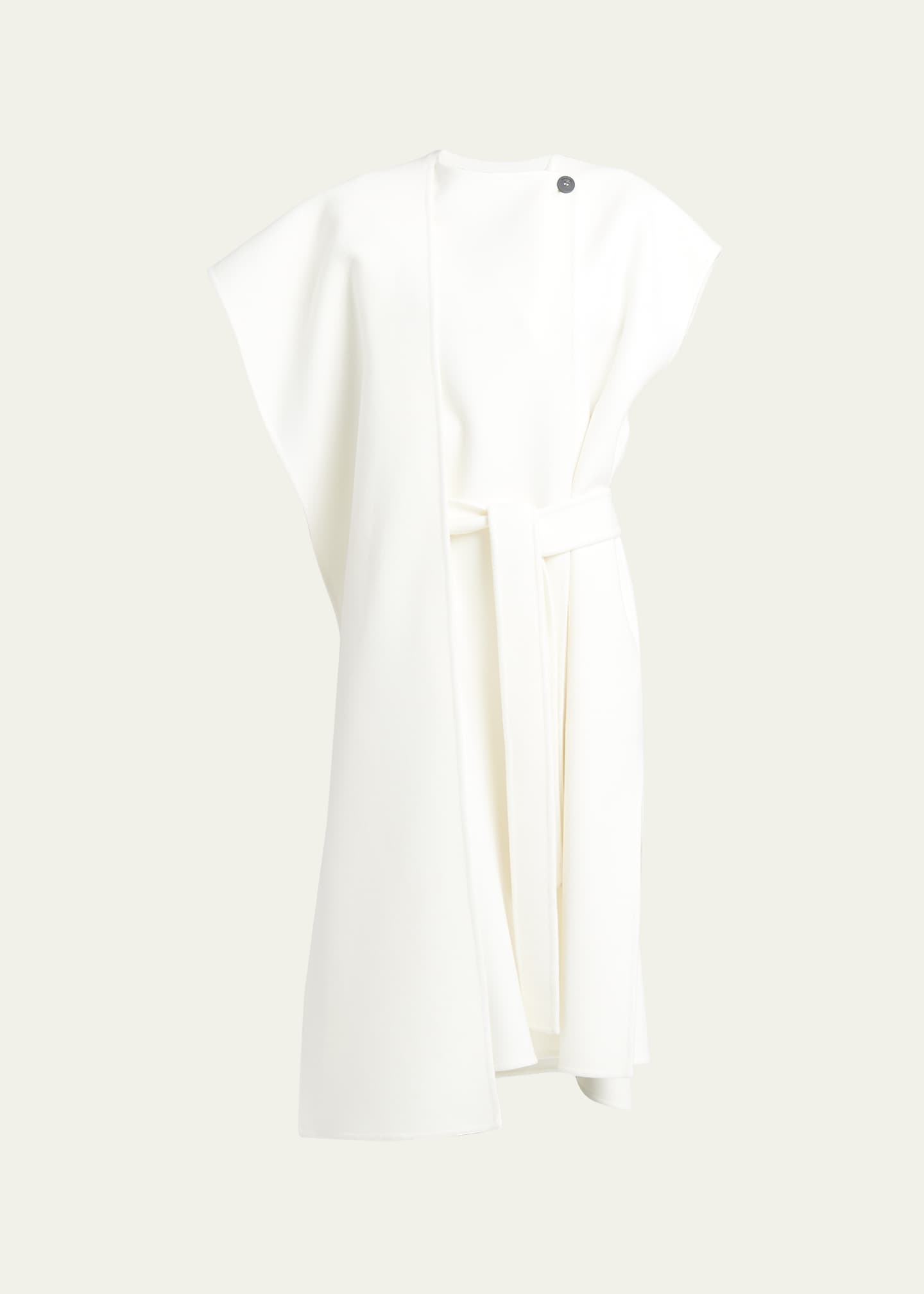 Ferragamo Short-Sleeve Midi Wrap Coat Dress Image 1 of 5