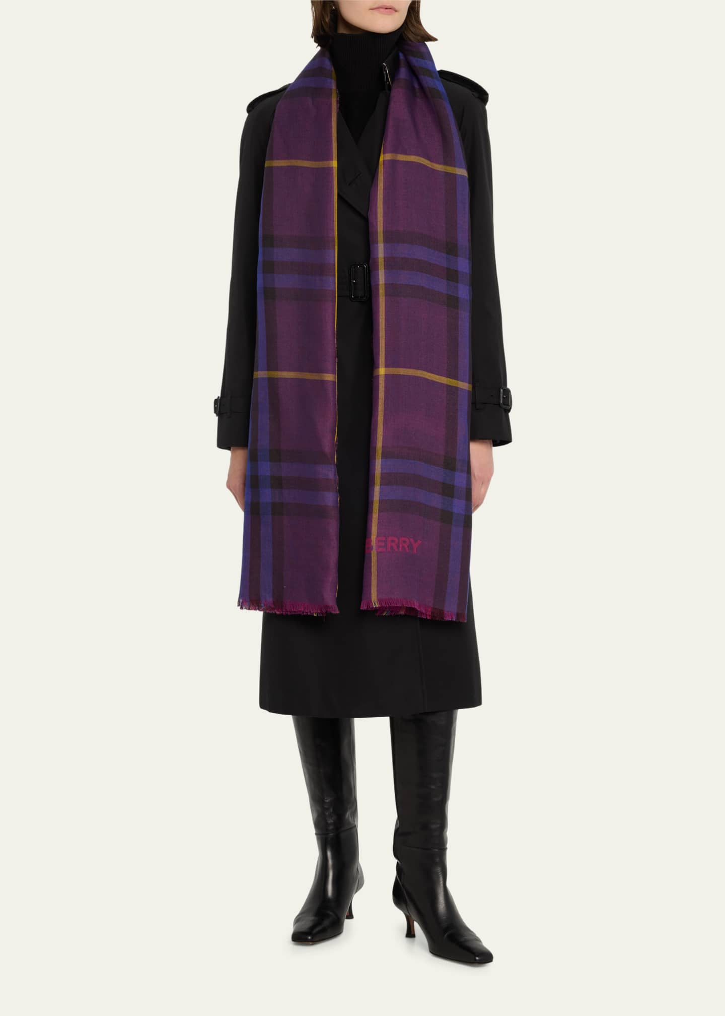 Burberry wool and silk scarf deals