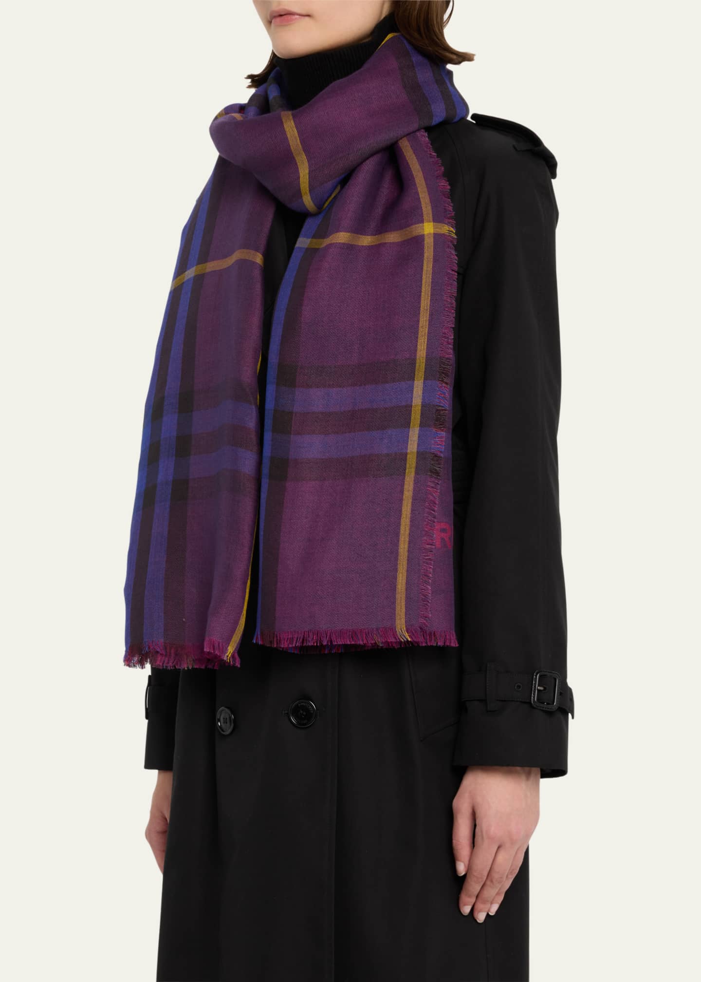 Burberry scarf purple sales