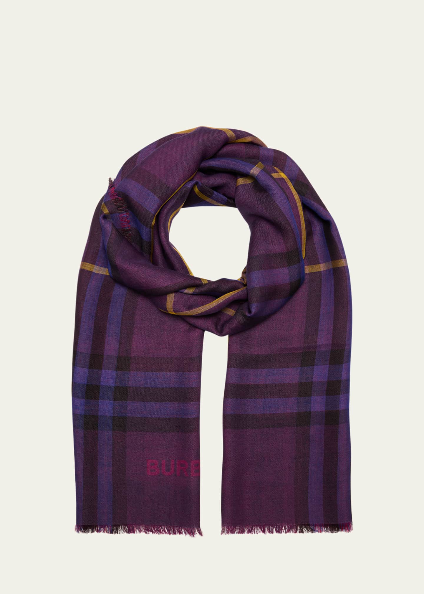 Burberry Check Wool-Silk Scarf