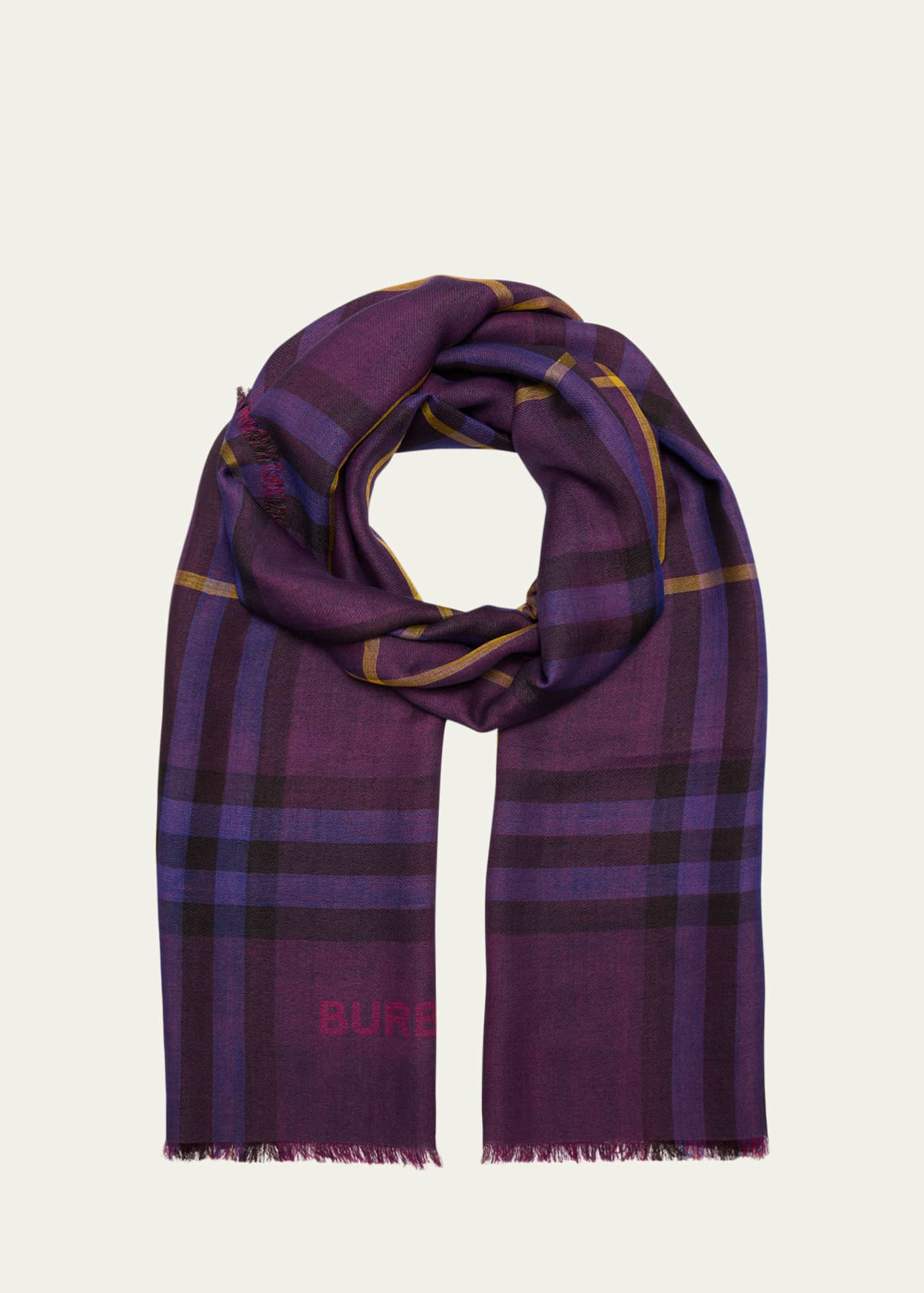 Burberry Check Wool Silk Scarf