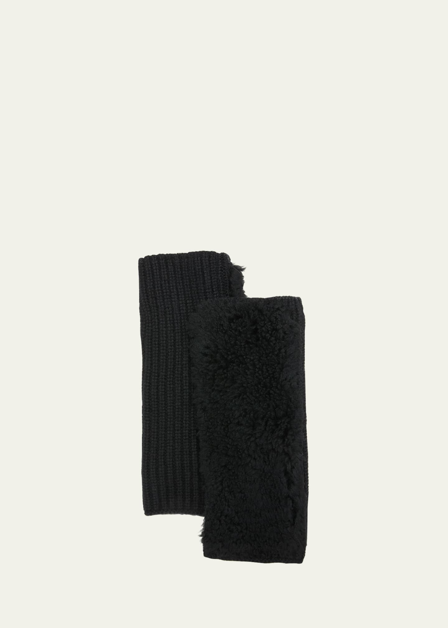 Yves Salomon - Army Cashmere Wool Knit Fingerless Gloves
