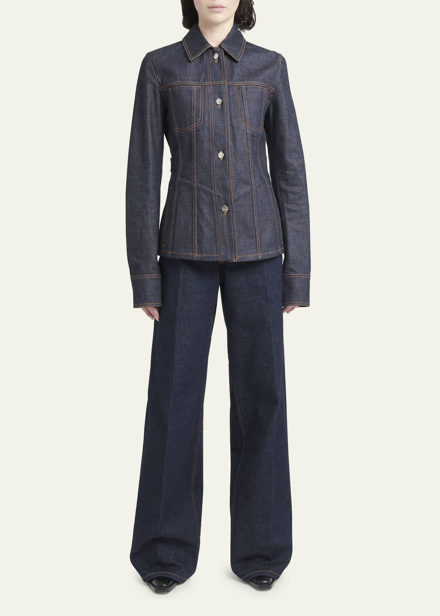 Ferragamo Button Down Denim Jacket Image 2 of 5