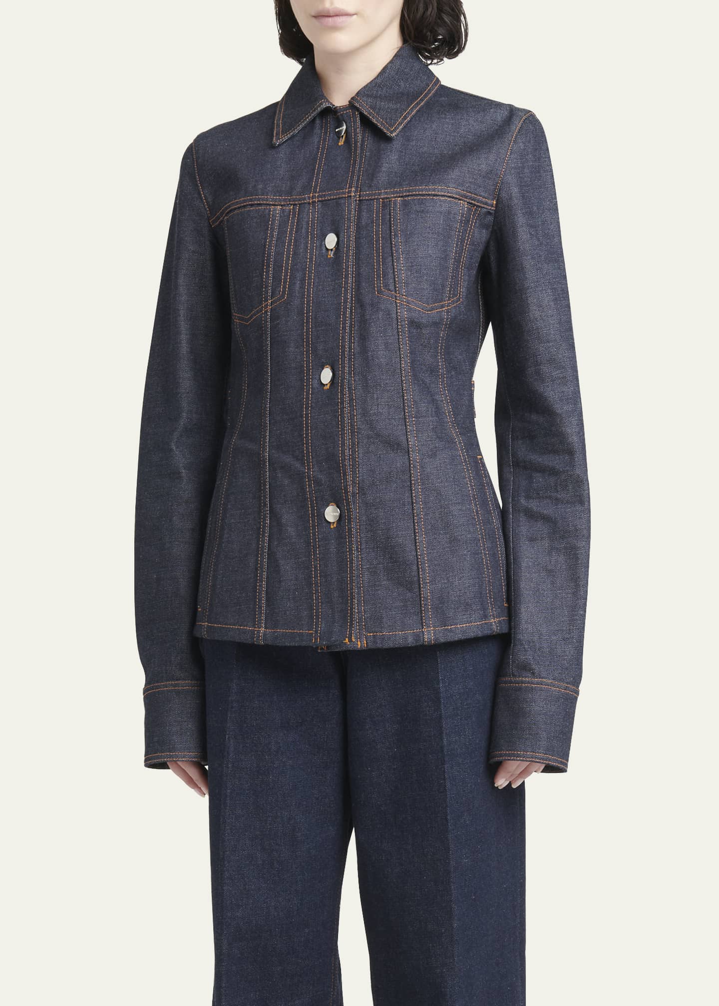 Ferragamo Button Down Denim Jacket Image 4 of 5