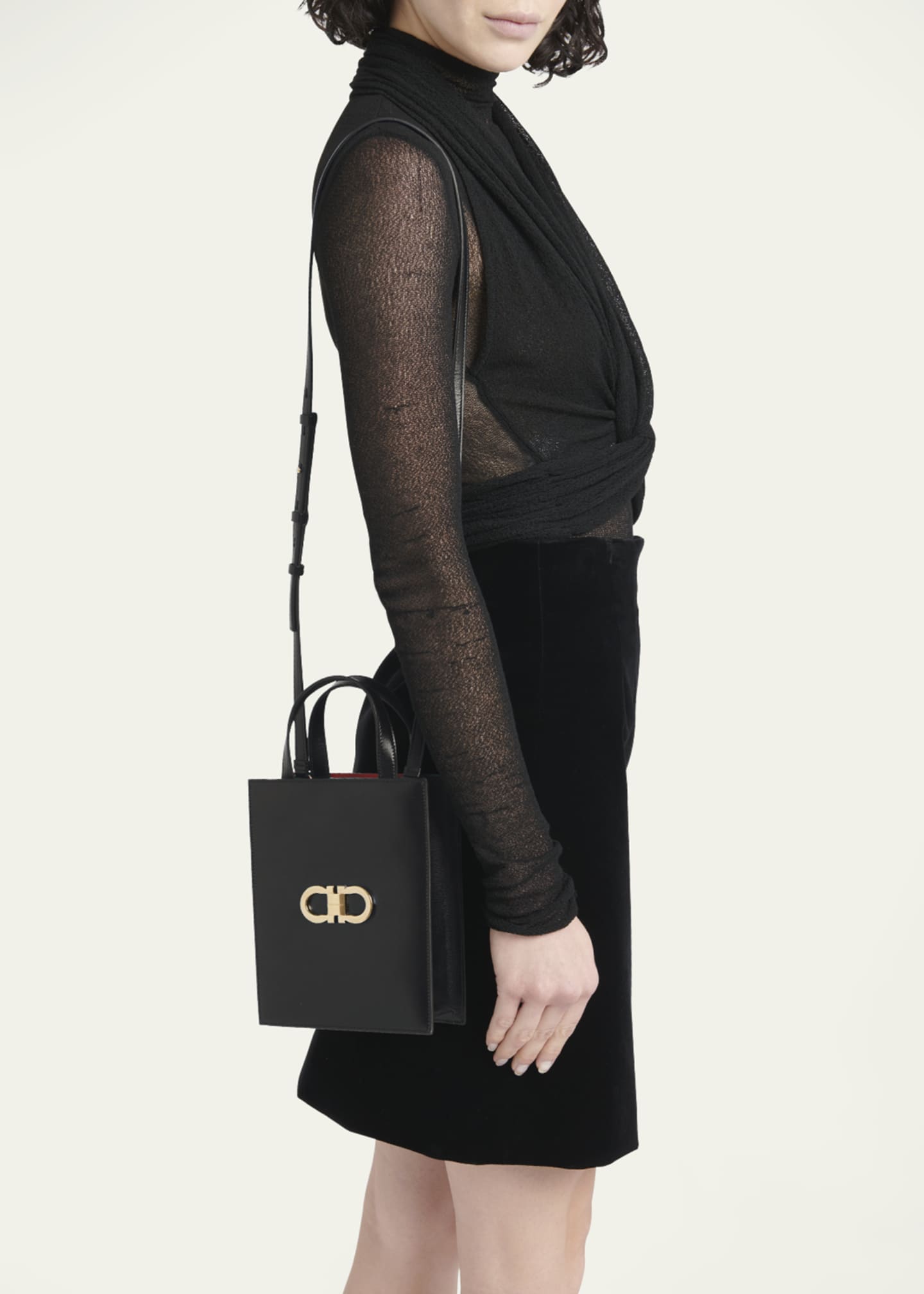 Ferragamo Double Gancio Bicolor Mini Tote Bag Bergdorf Goodman