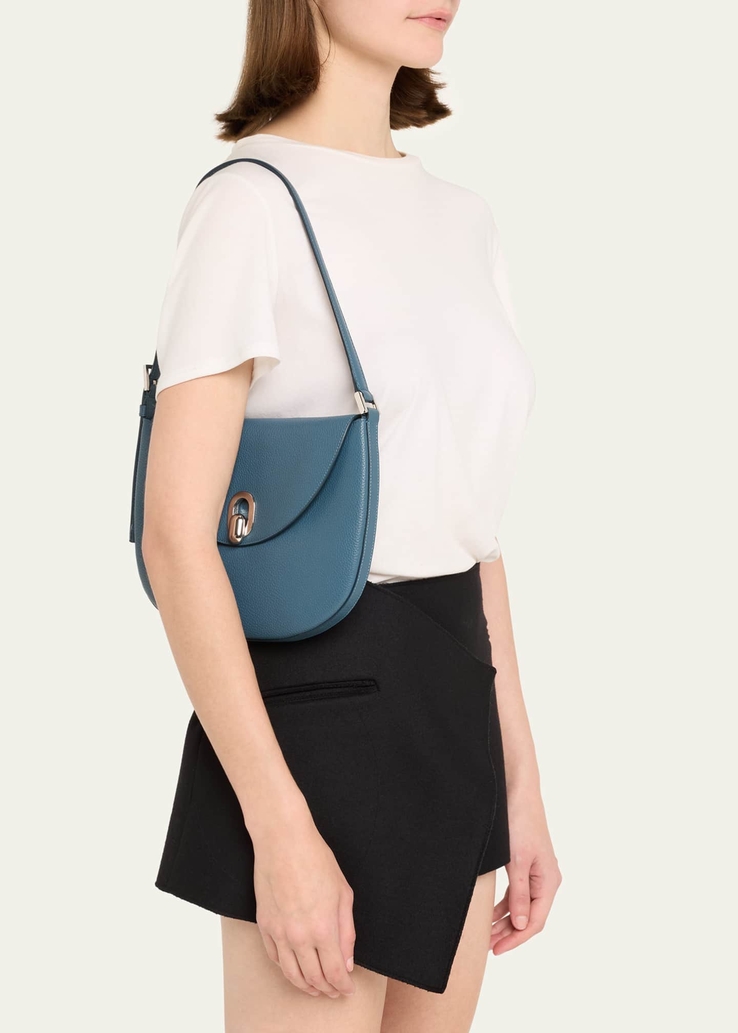 Savette Tondo Small Grain Leather Hobo Bag Image 2 of 5