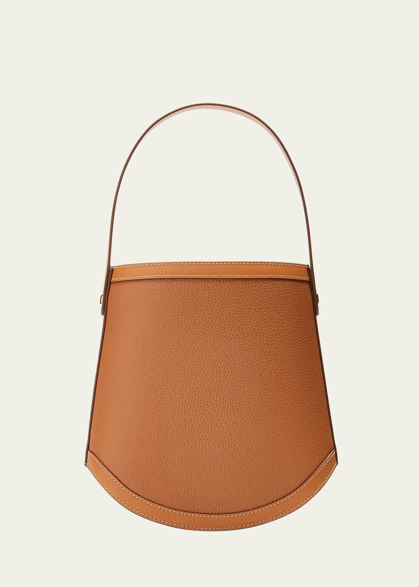 Savette Grain Leather Bucket Bag