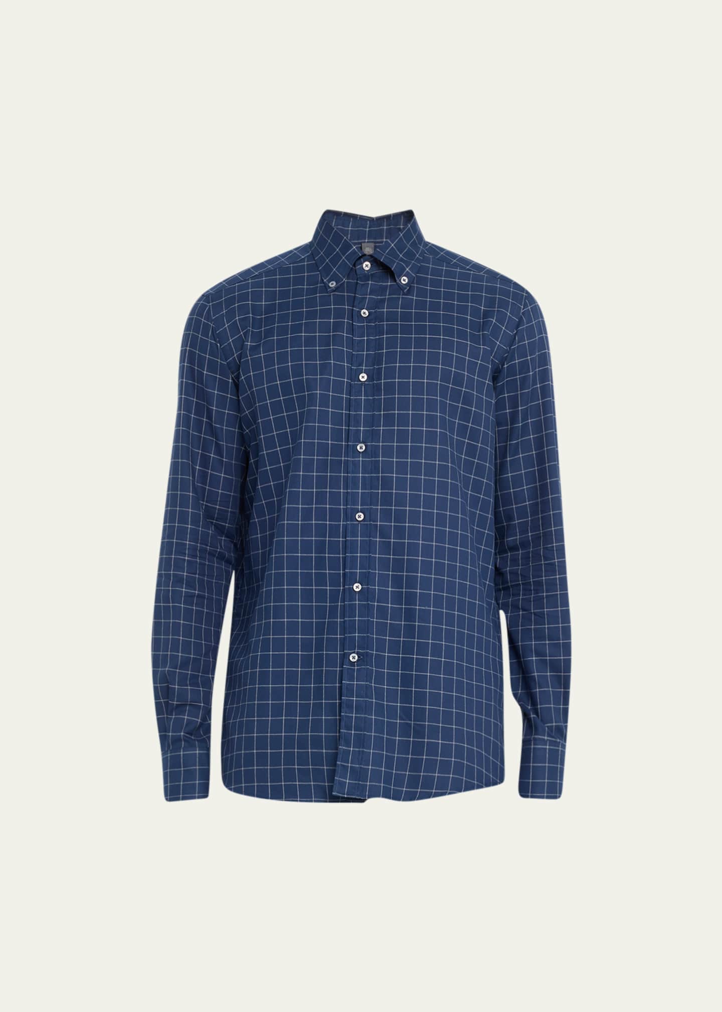 Bergdorf Goodman Men's Cotton Grid Check Sport Shirt