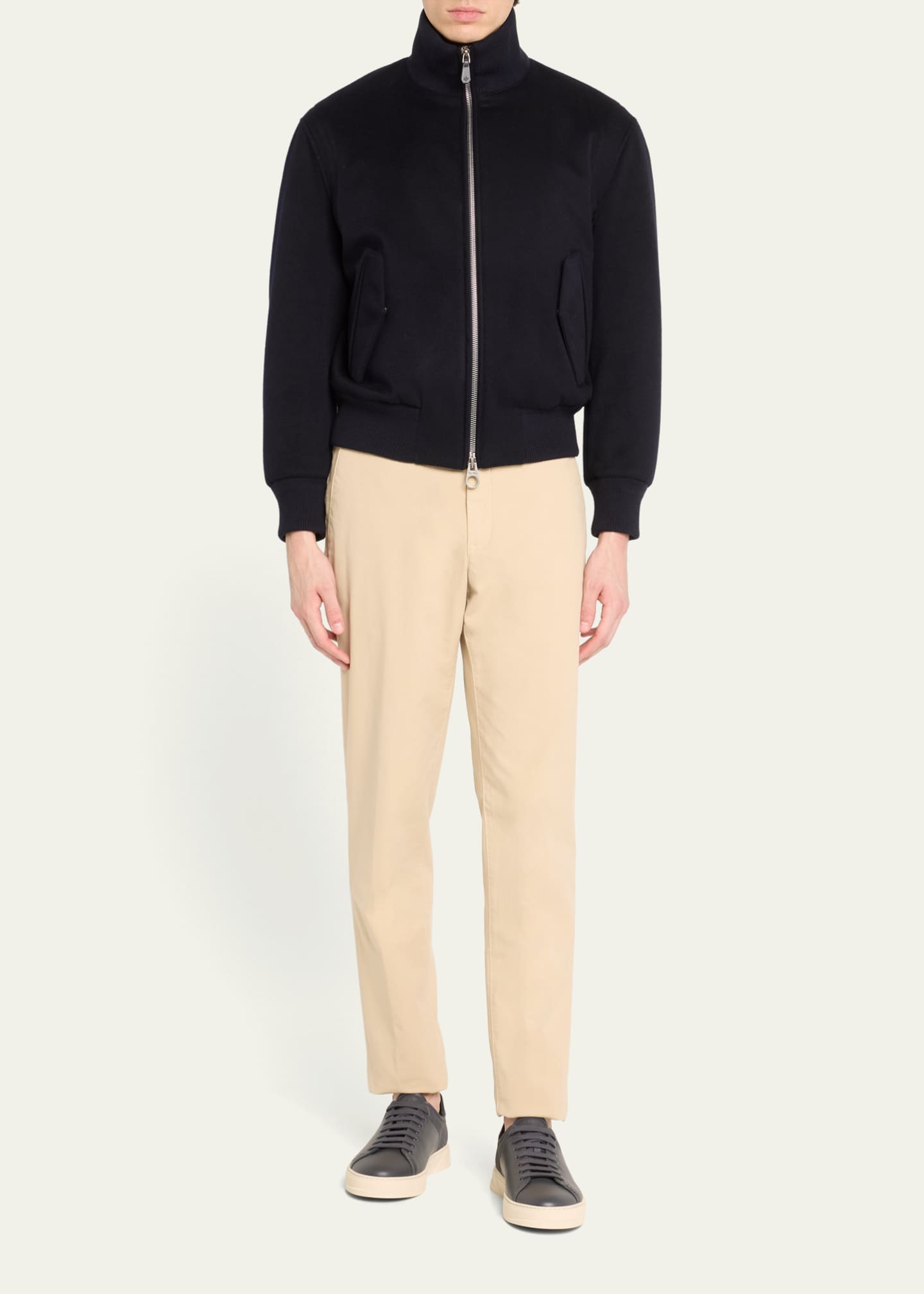 Ferragamo Men's Clayton 1 Low-Top Leather Sneakers Image 3 of 5