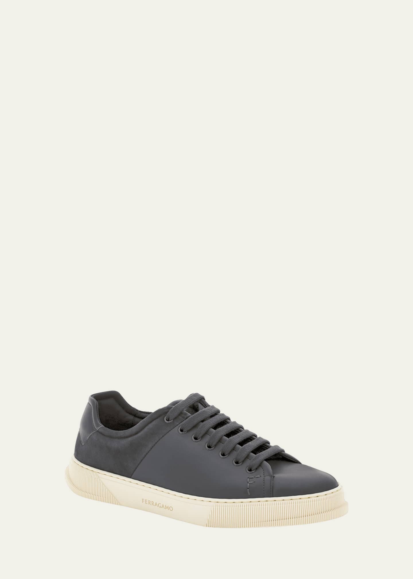 Ferragamo Men's Clayton 1 Low-Top Leather Sneakers Image 4 of 5
