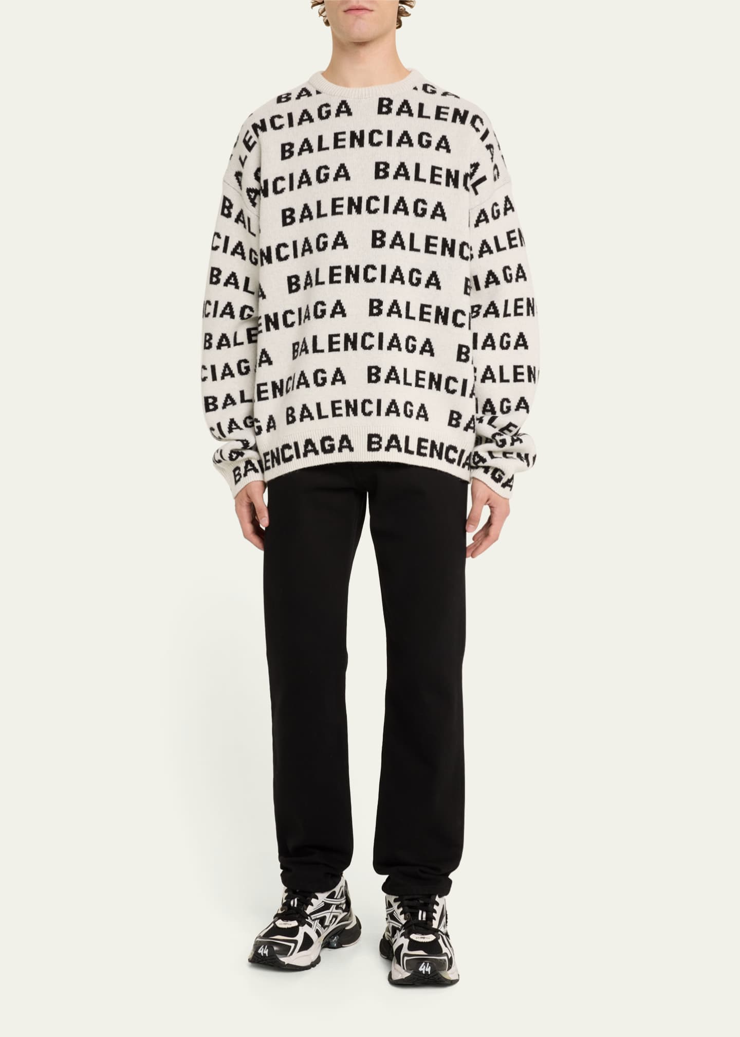 Balenciaga Men's Allover Logo Sweater