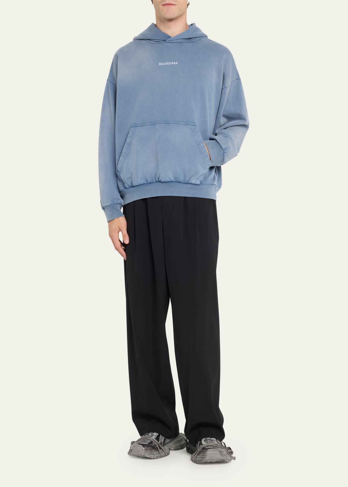 Balenciaga Men's Relaxed Logo Hoodie - Bergdorf Goodman