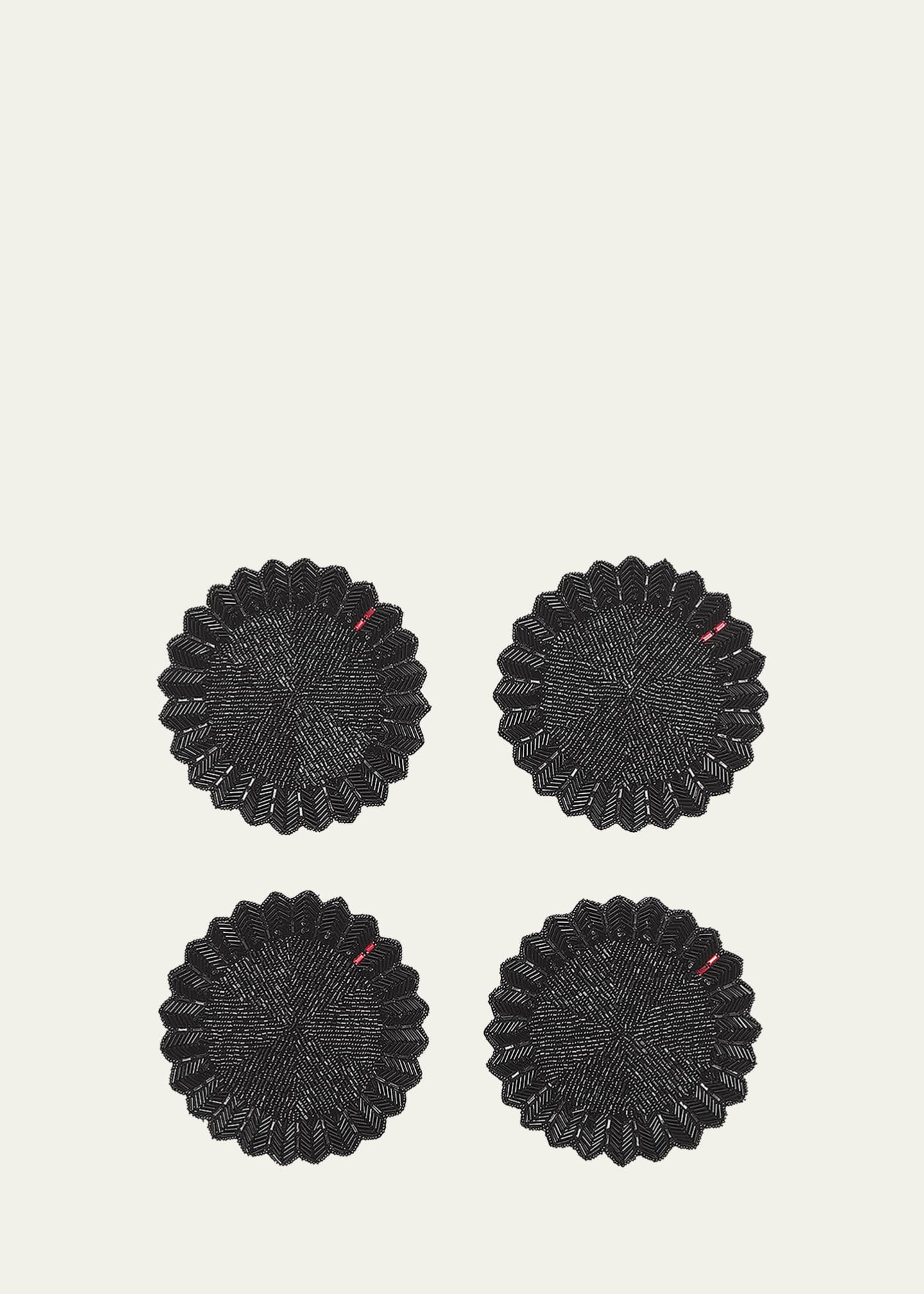 Baccarat x Kim Seybert Etoile Black Coasters, Set of 4 Image 1 of 2