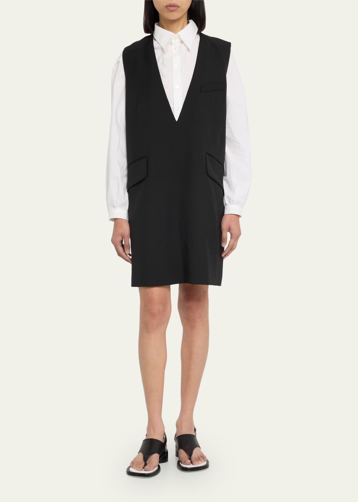 MM6 Maison Margiela V-Neck Mini Blazer Shift Dress Image 2 of 5