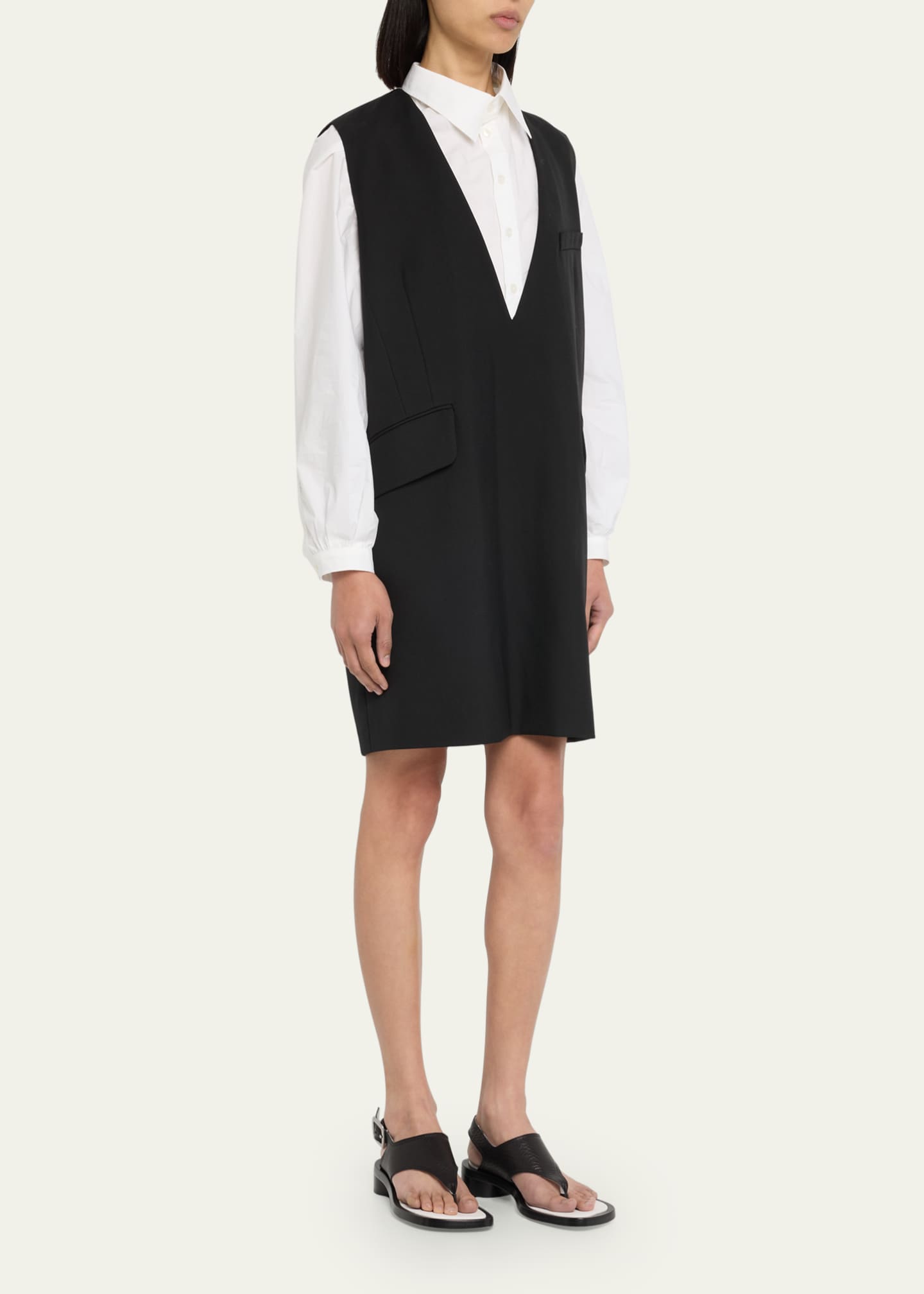 MM6 Maison Margiela V Neck Mini Blazer Shift Dress