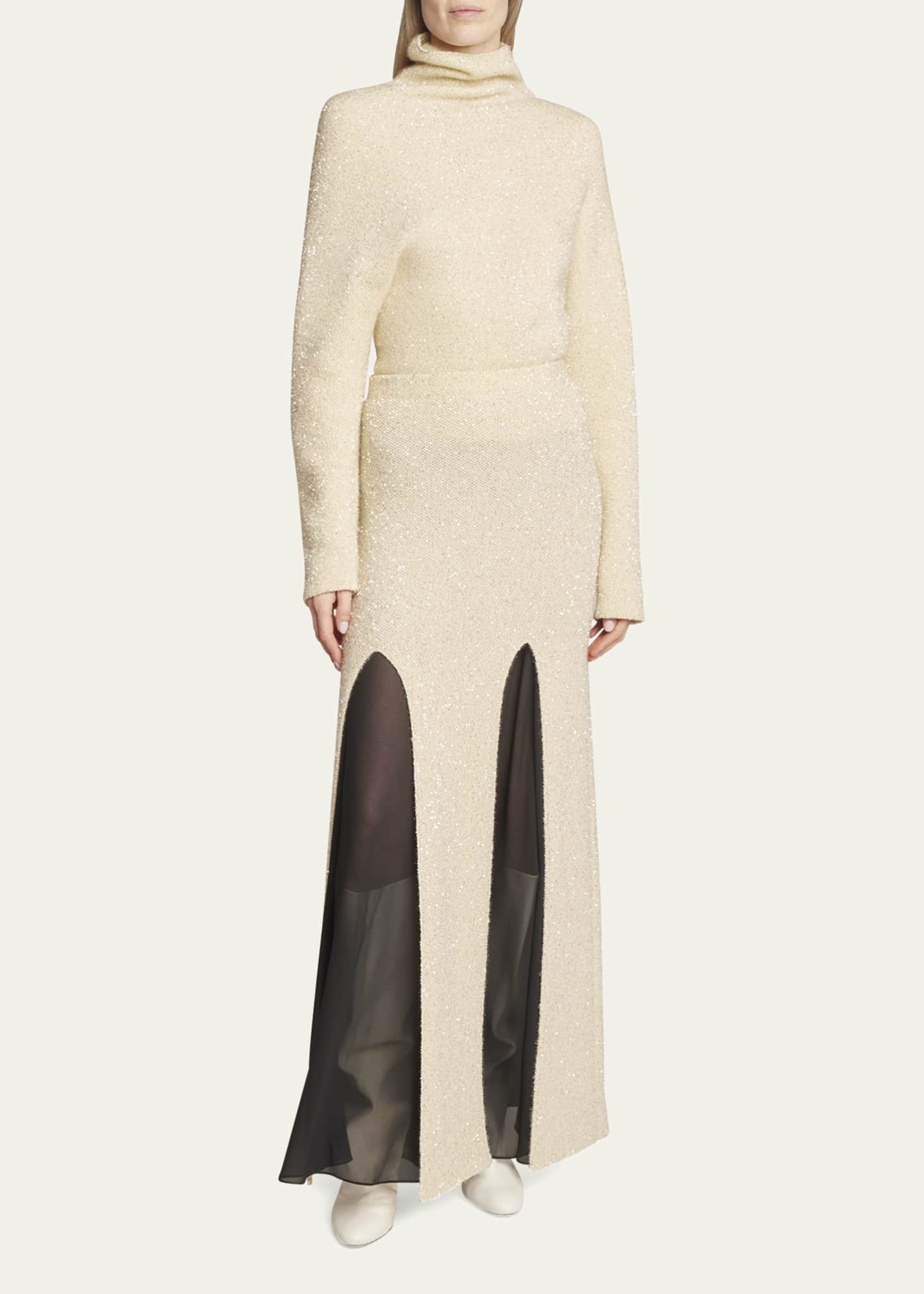 Proenza Schouler Technical Sequin Knit Slit Skirt Bergdorf Goodman