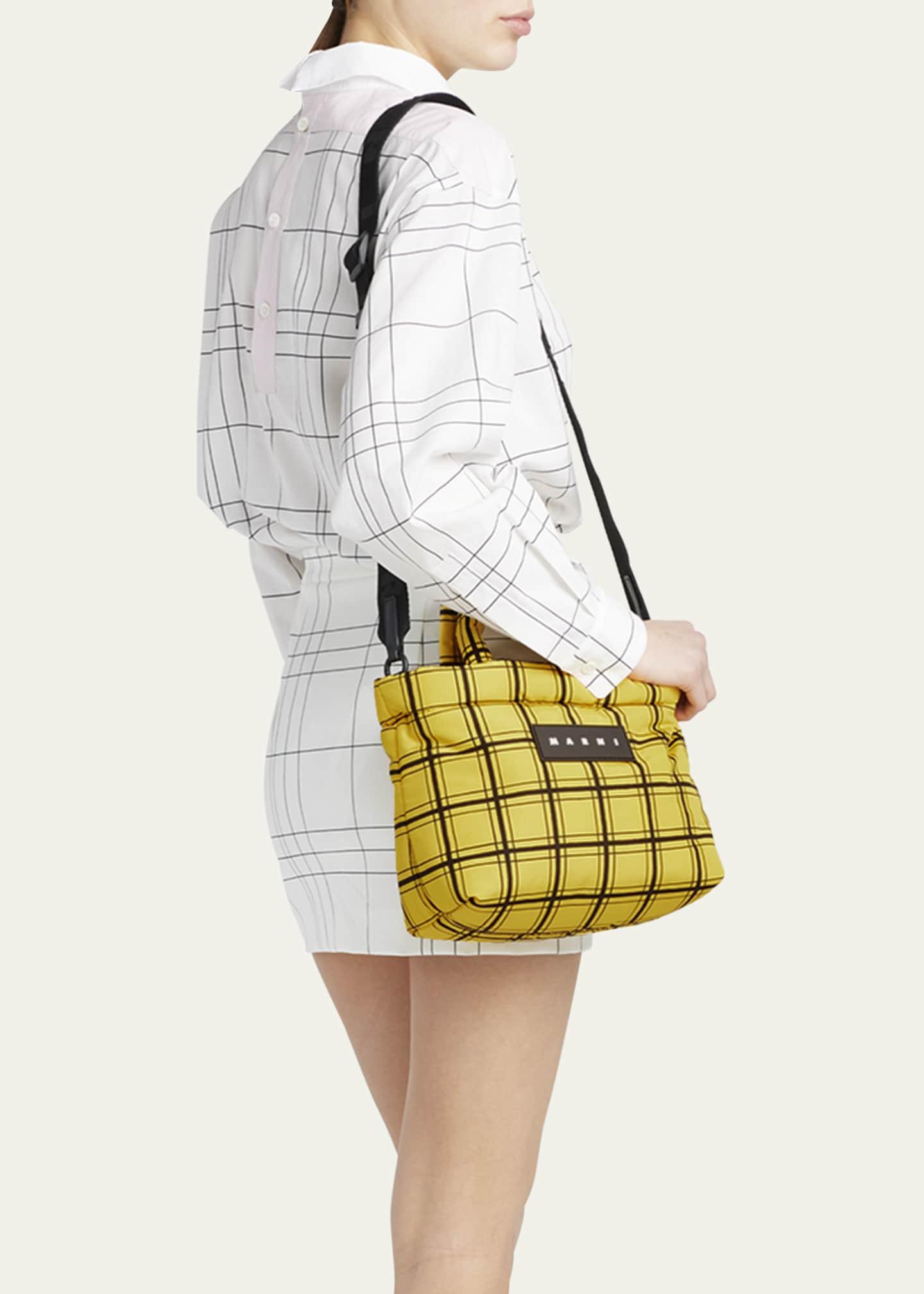 Marni check-pattern Large Tote Bag - Black