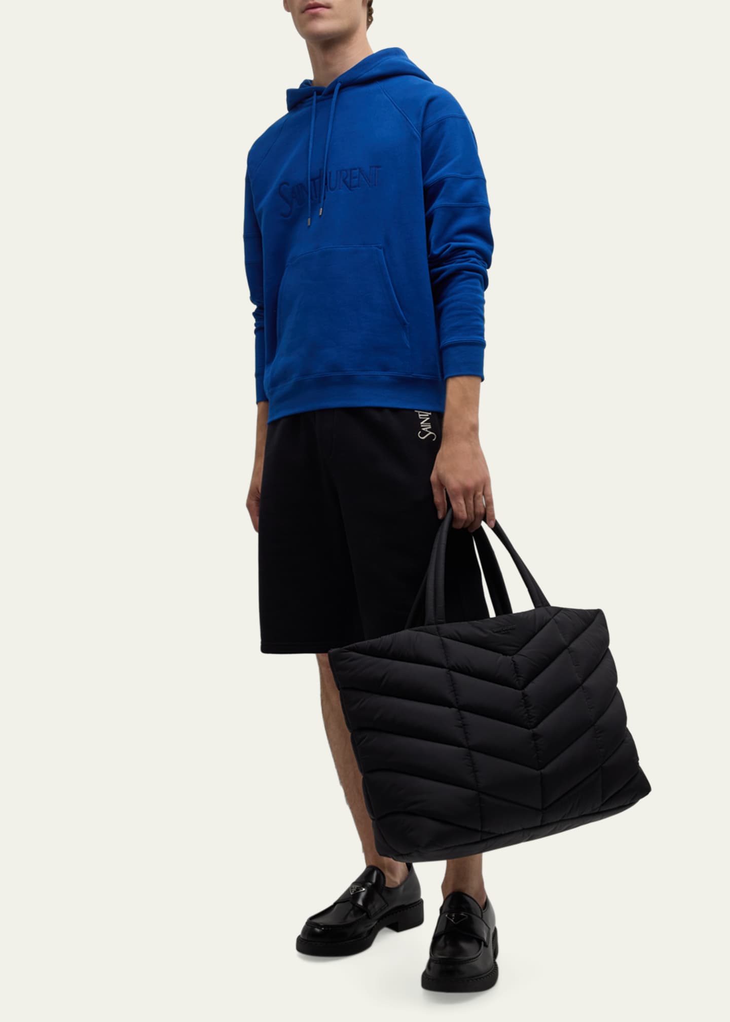 Saint Laurent Men's Nylon Puffer Tote Bag Image 2 of 5
