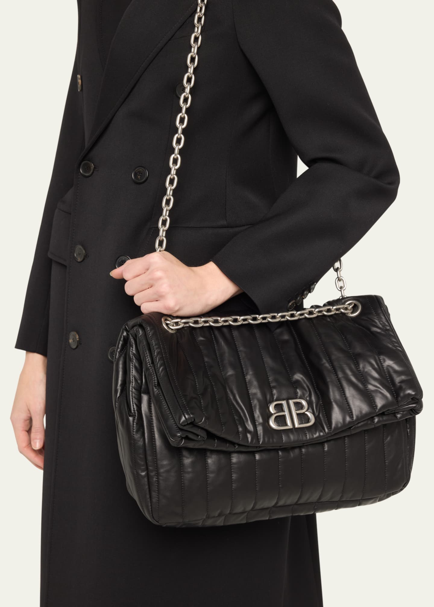 fintælling kold dør Balenciaga Monaco Medium Quilted Chain Shoulder Bag - Bergdorf Goodman