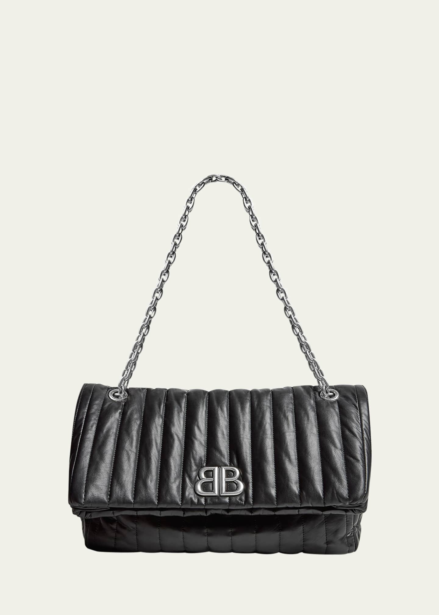 Balenciaga Monaco Medium Quilted Chain Shoulder Bag