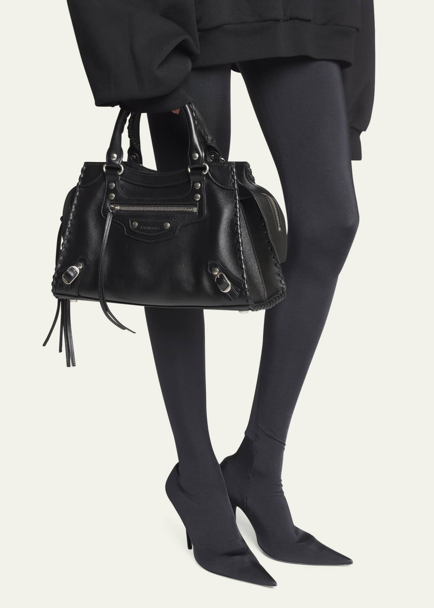 Balenciaga city small black top