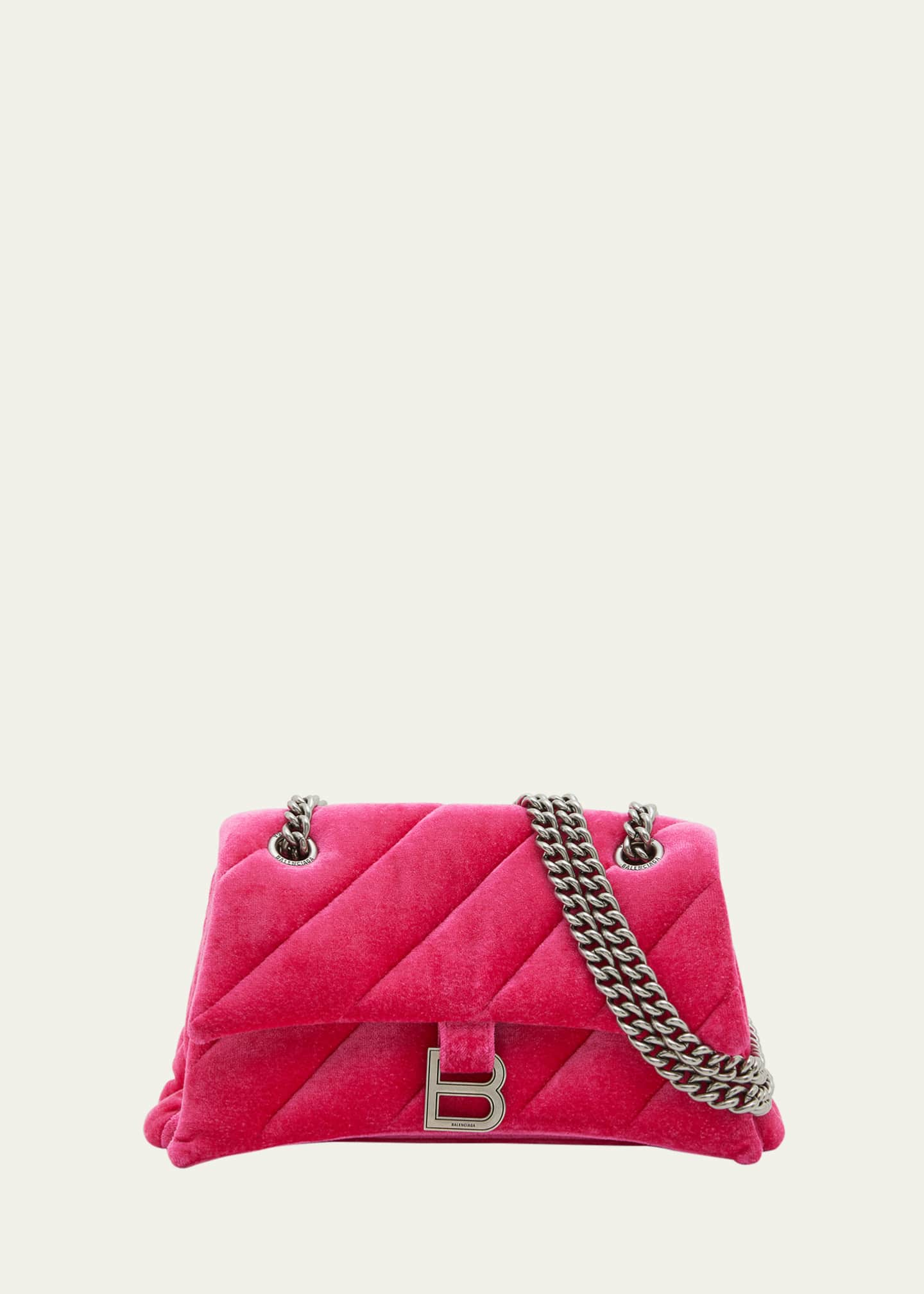 Crush Small Quilted Leather Shoulder Bag in Pink - Balenciaga