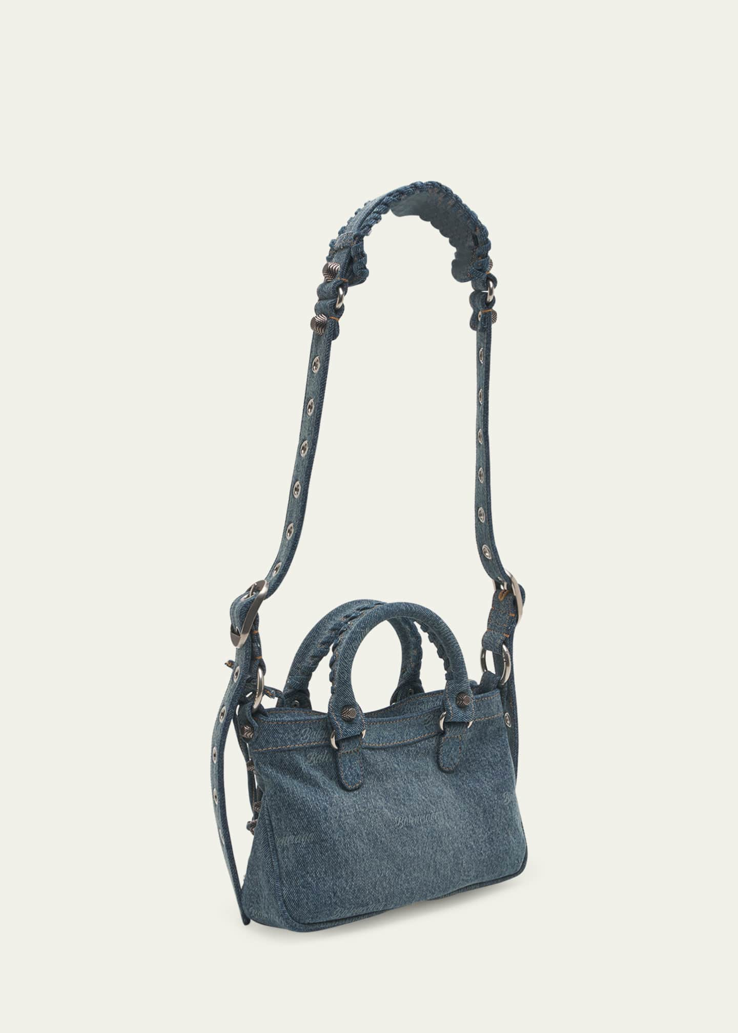 Balenciaga Neo Cagole Small Denim Shoulder Bag