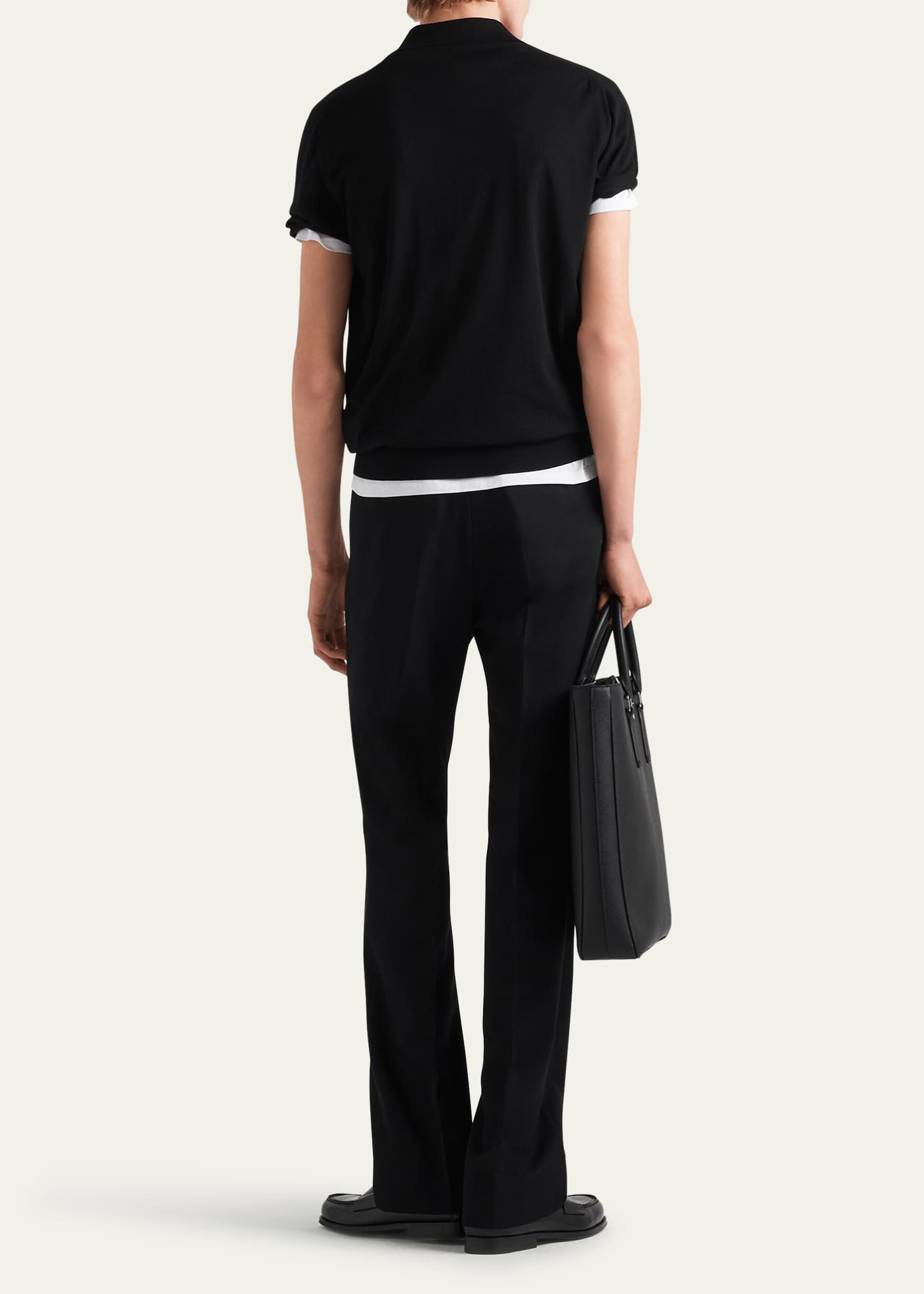 Prada Men's Wool Logo Polo Image 3 of 4