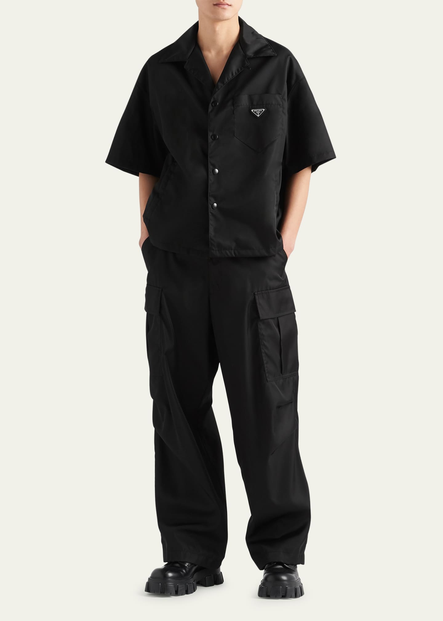 Prada Men's Re-Nylon Camp Shirt