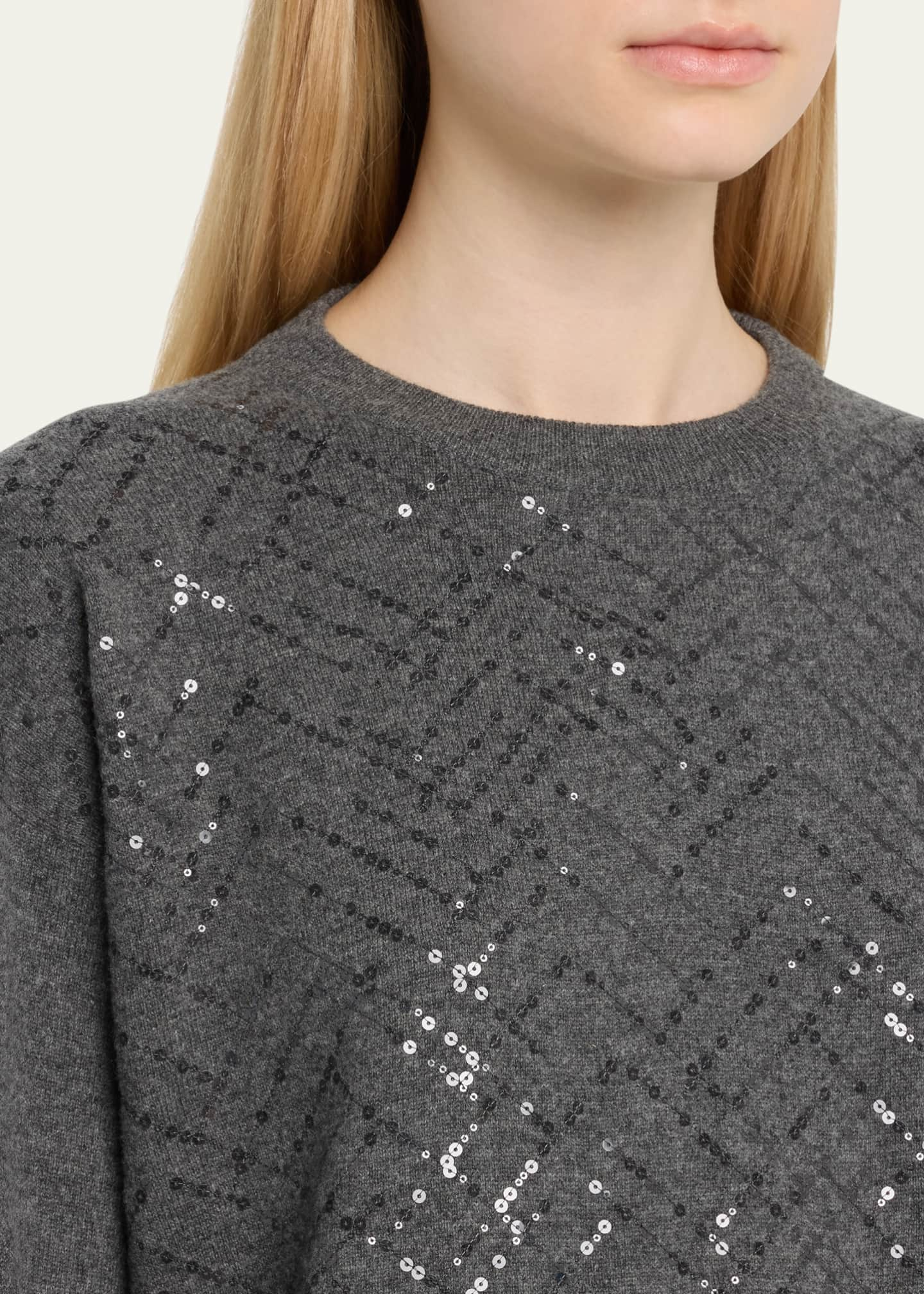 sequin embellished cashmere jumper