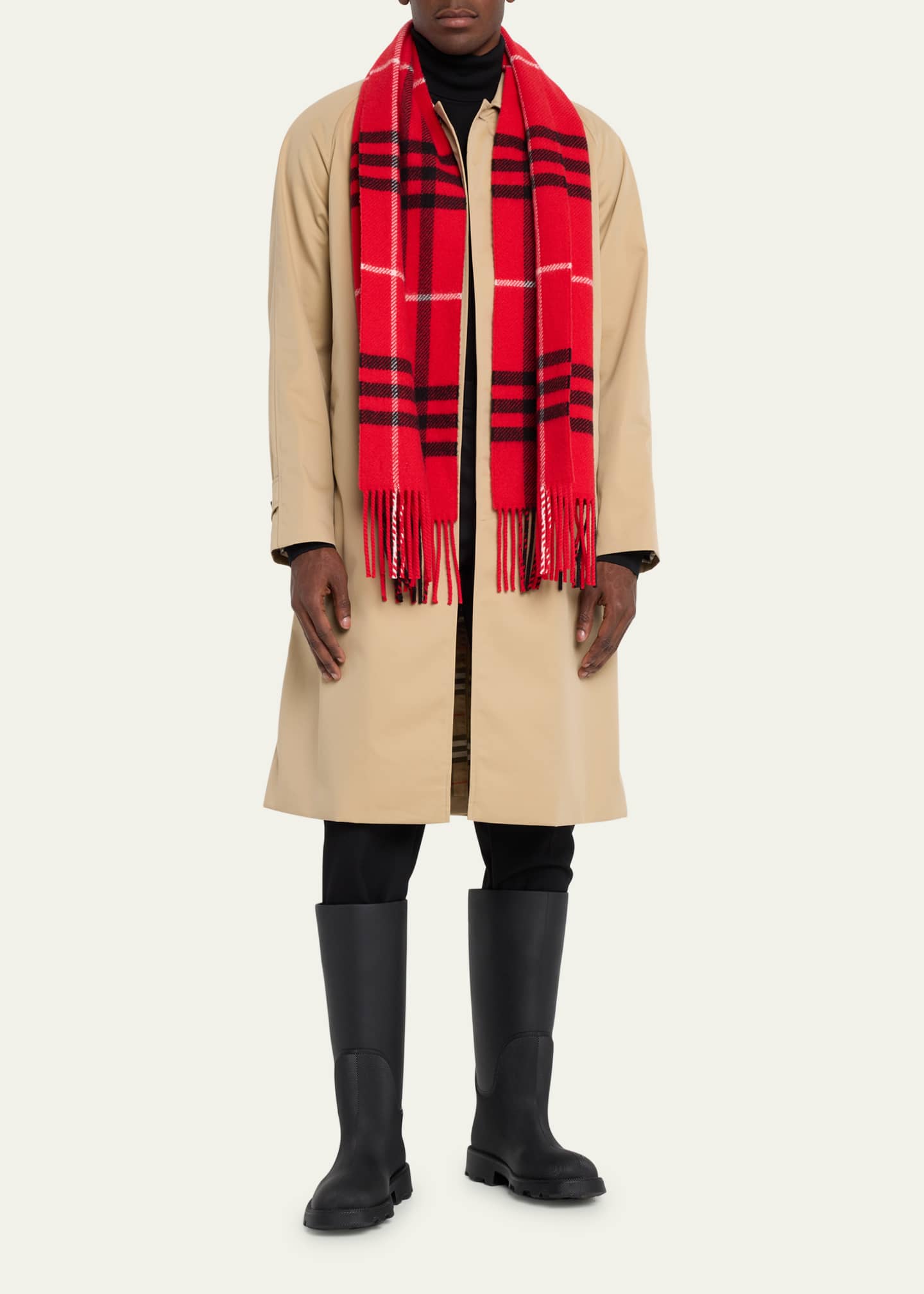 Burberry scarf sales mens red